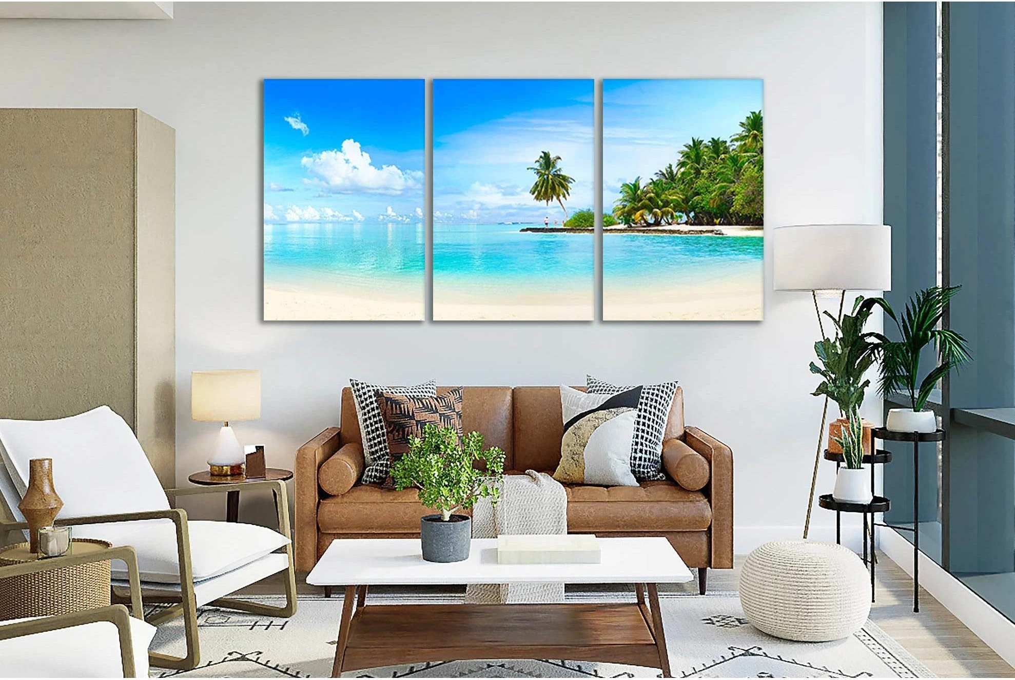 Beach And Turquoise Ocean №SL61 Ready to Hang Canvas Print - Zellart Canvas Prints 0new, ALL_Products, Beach Ocean & Waves
