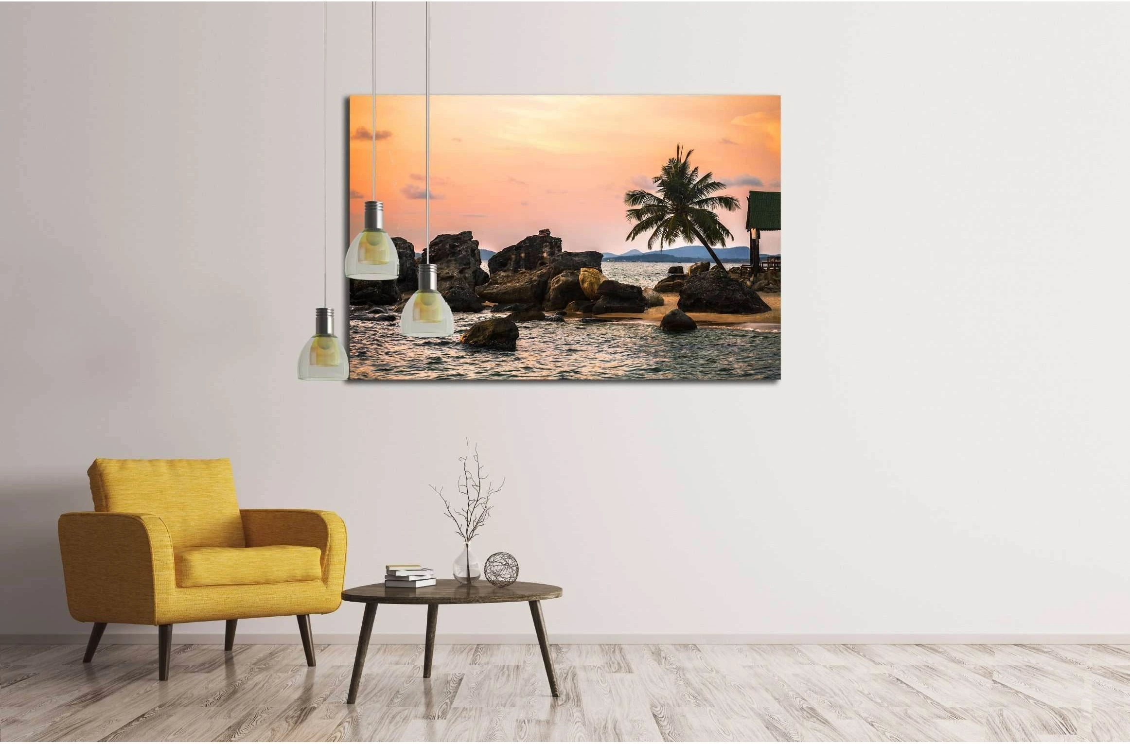 Beach at sunset at Phu Quoc island in Vietnam №3148 Ready to Hang Canvas Print - Zellart Canvas Prints ALL_Products, s-3148