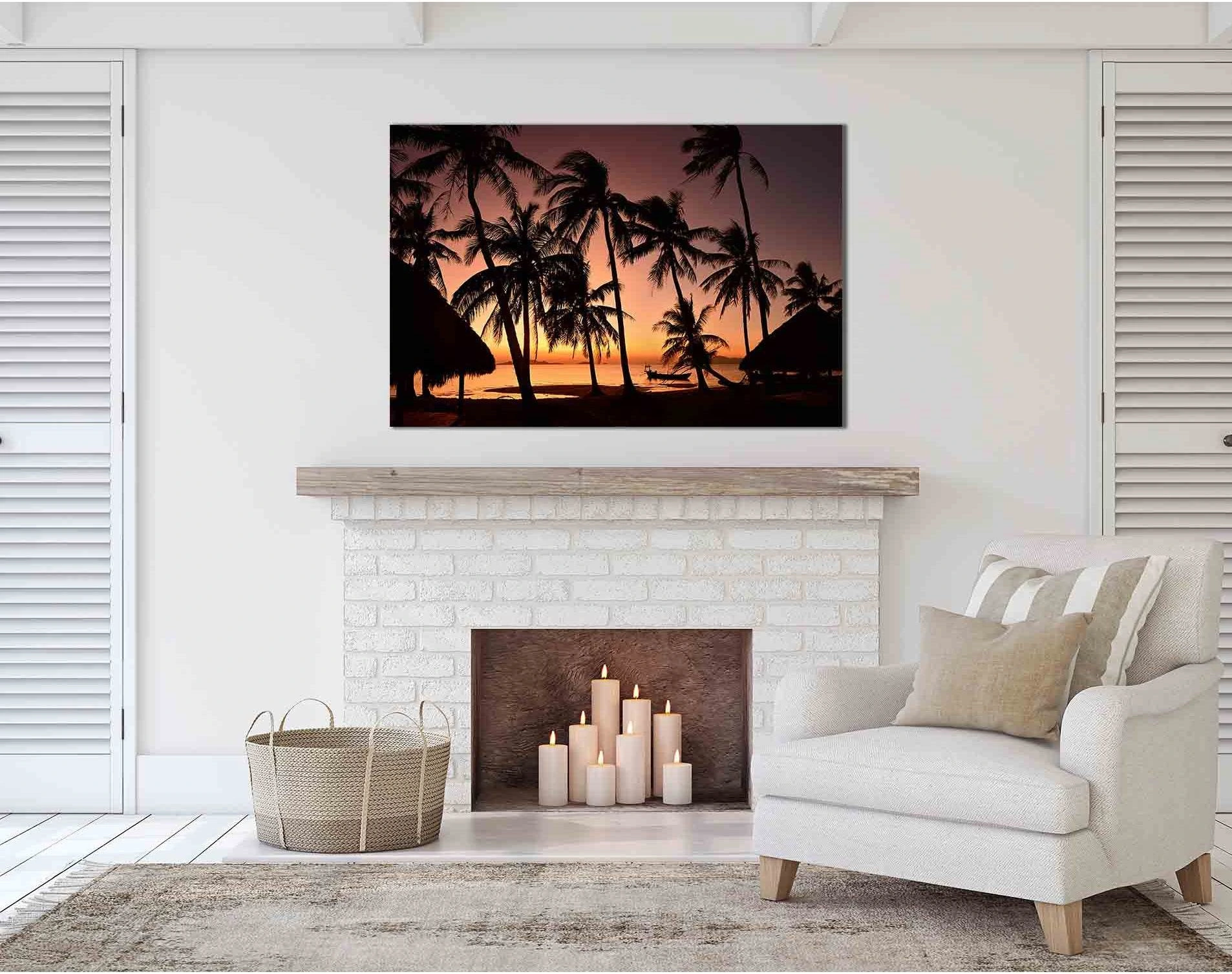 Beach in Bangkok at sunrise №D2025 Ready to Hang Canvas Print - Zellart Canvas Prints 0new, ALL_Products, Sunrise & sunset wall art