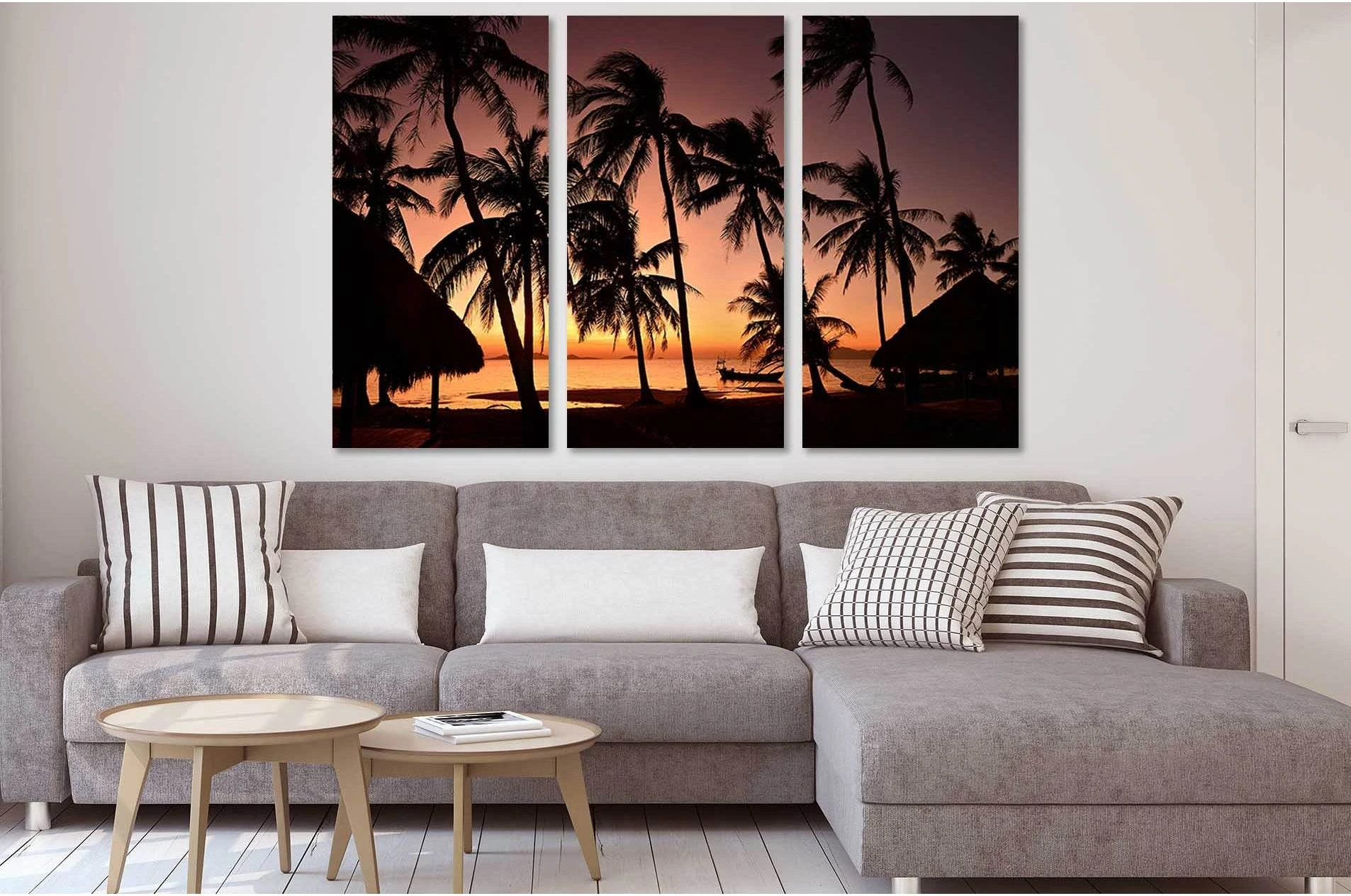 Beach in Bangkok at sunrise №D2025 Ready to Hang Canvas Print - Zellart Canvas Prints 0new, ALL_Products, Sunrise & sunset wall art