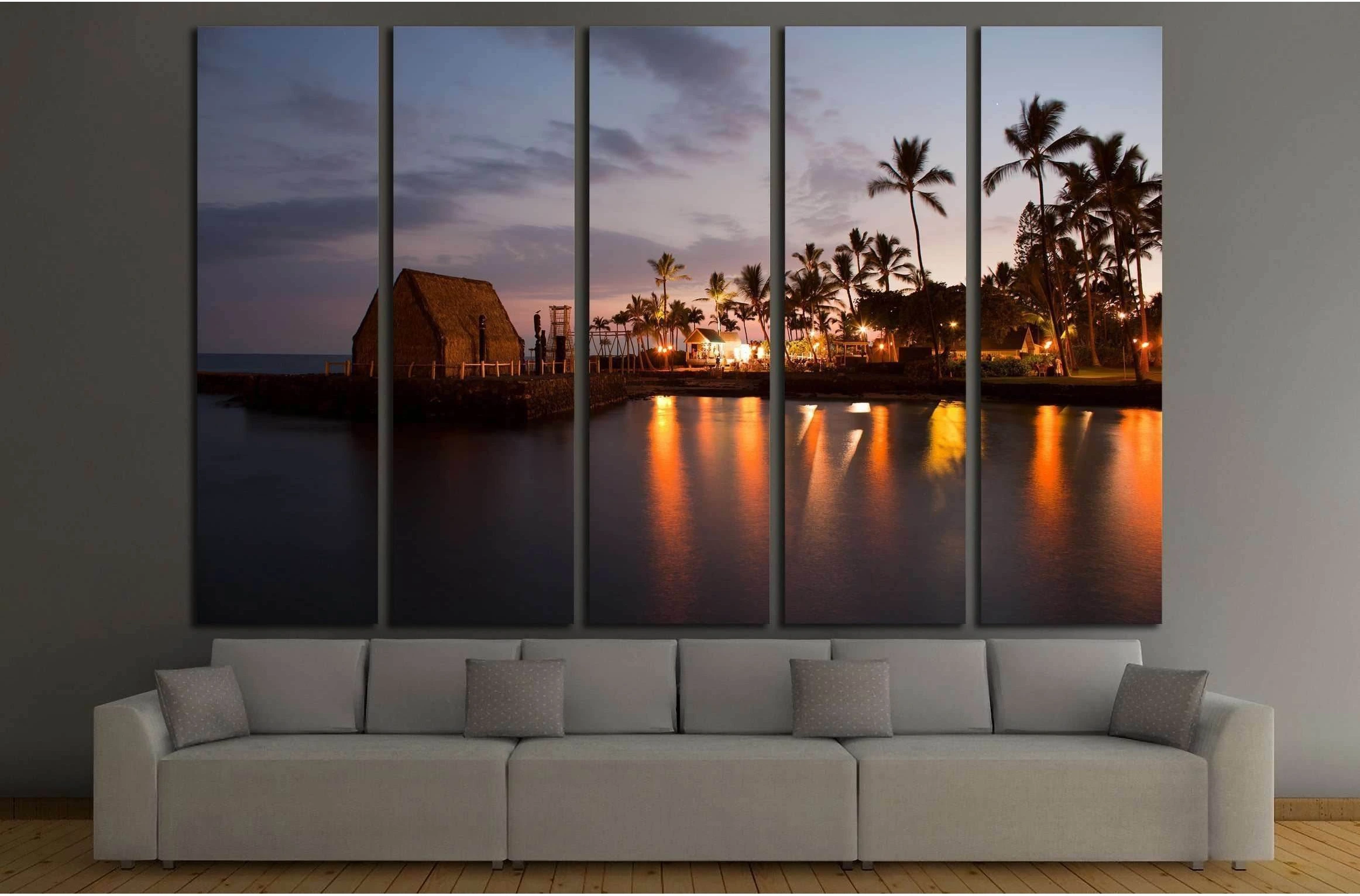 beach party Luau on Big Island Hawaii after sunset №2506 Ready to Hang Canvas Print - Zellart Canvas Prints ALL_Products, s-2506