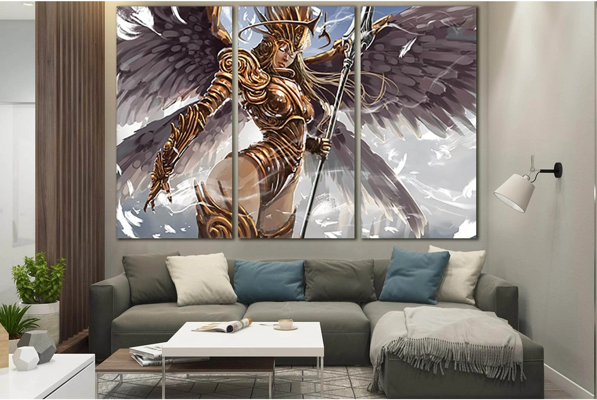 Beautiful Angel Woman Warrior №SL1237 Ready to Hang Canvas Print - Zellart Canvas Prints 0new, ALL_Products, Fantasy And Sci Fi Wall Art