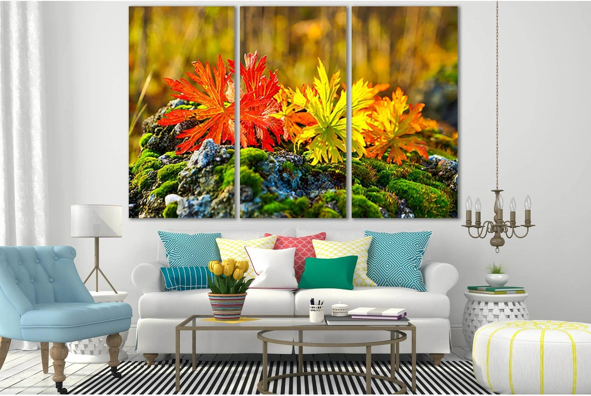Beautiful Autumn Leaves №SL617 Ready to Hang Canvas Print - Zellart Canvas Prints 0new, ALL_Products, Autumn Wall Art