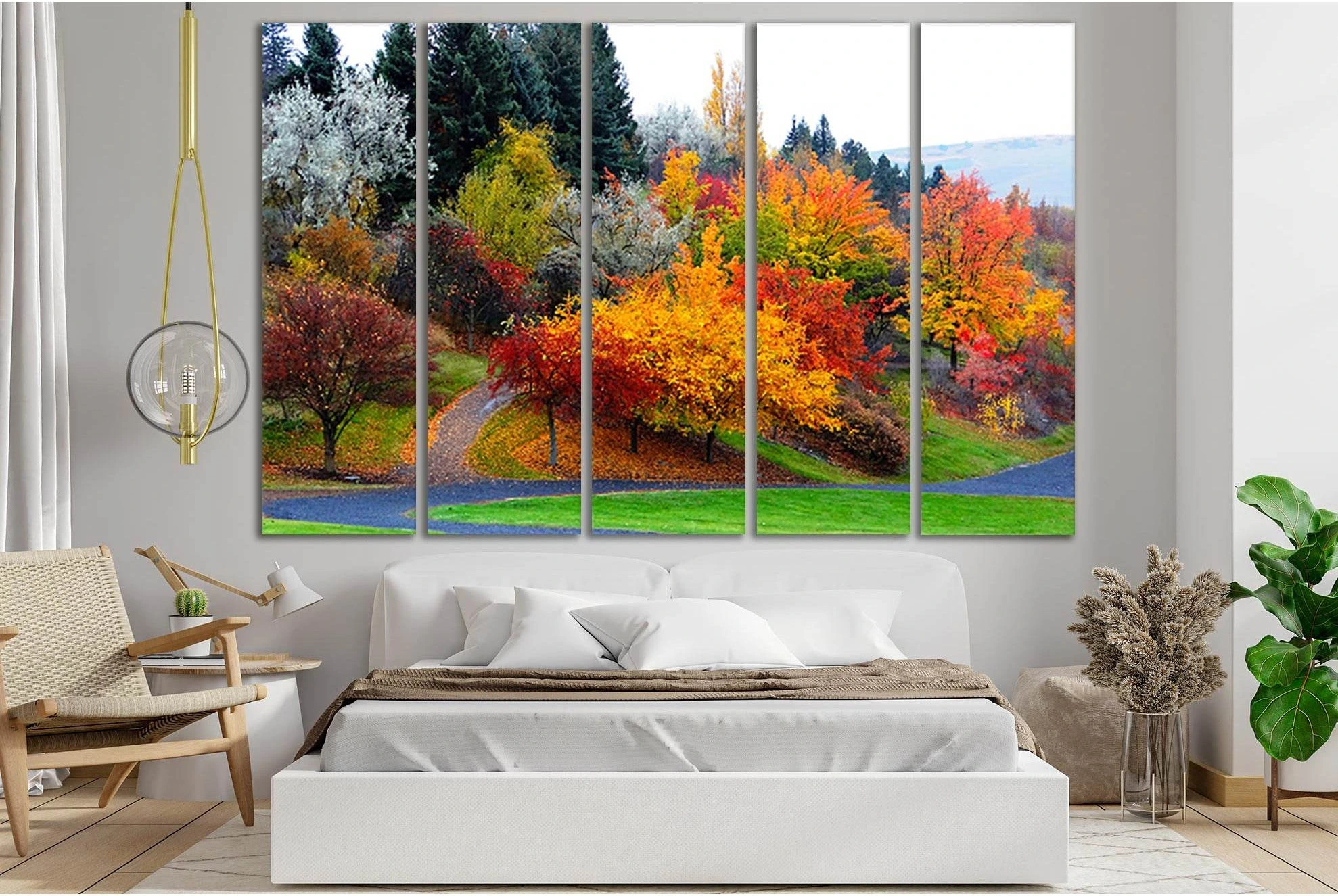 Beautiful Autumn Trees №SL622 Ready to Hang Canvas Print - Zellart Canvas Prints 0new, ALL_Products, Autumn Wall Art
