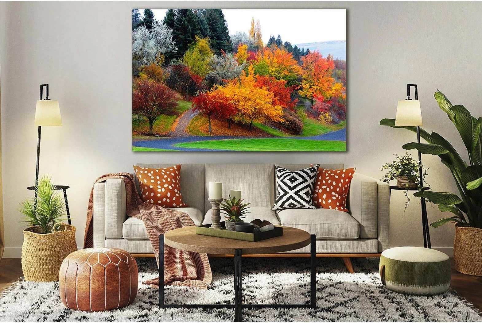 Beautiful Autumn Trees №SL622 Ready to Hang Canvas Print - Zellart Canvas Prints 0new, ALL_Products, Autumn Wall Art