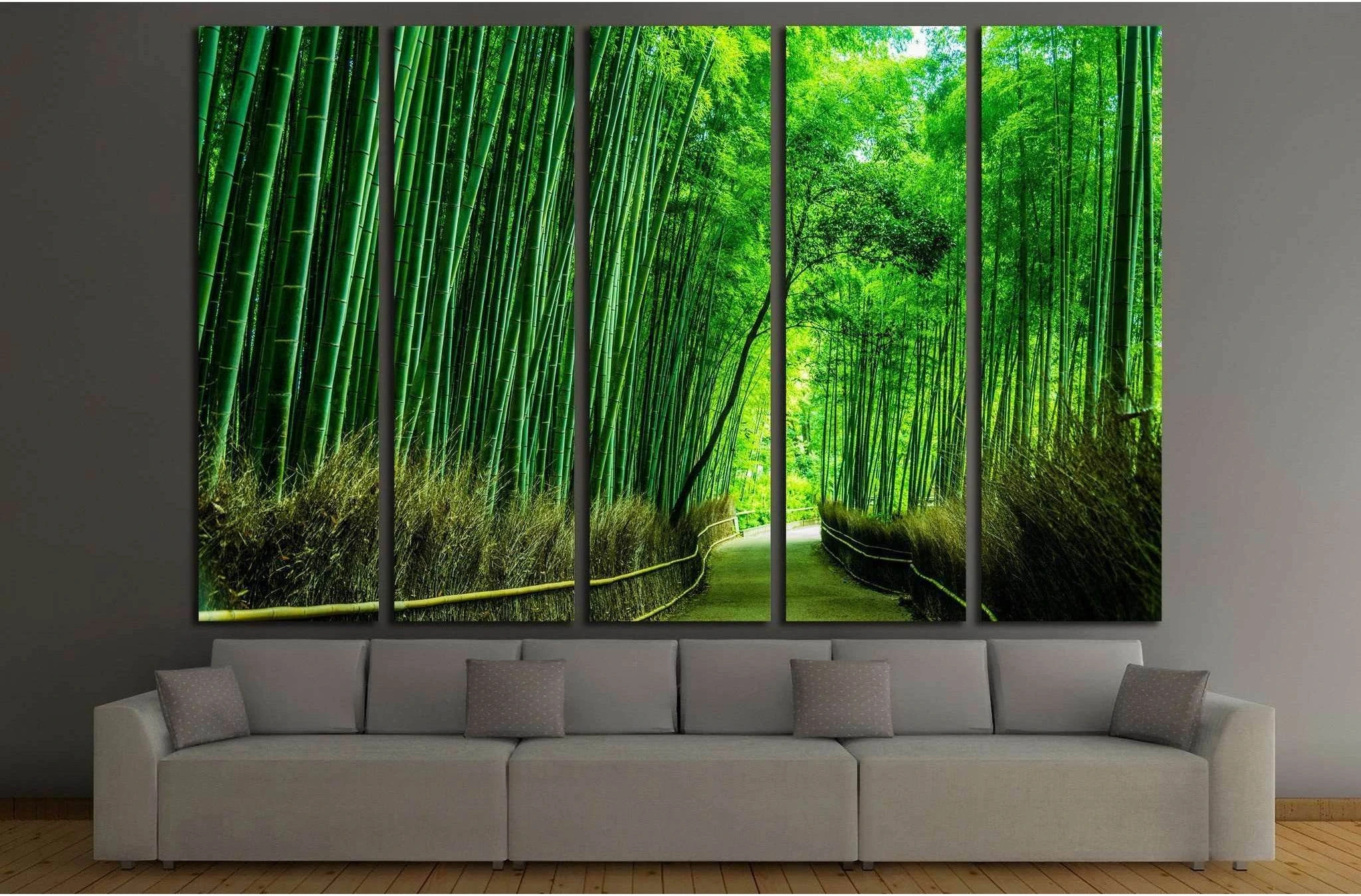 Beautiful Bamboo forest in Arashiyama at Kyoto №1994 Ready to Hang Canvas Print - Zellart Canvas Prints ALL_Products, s-1994