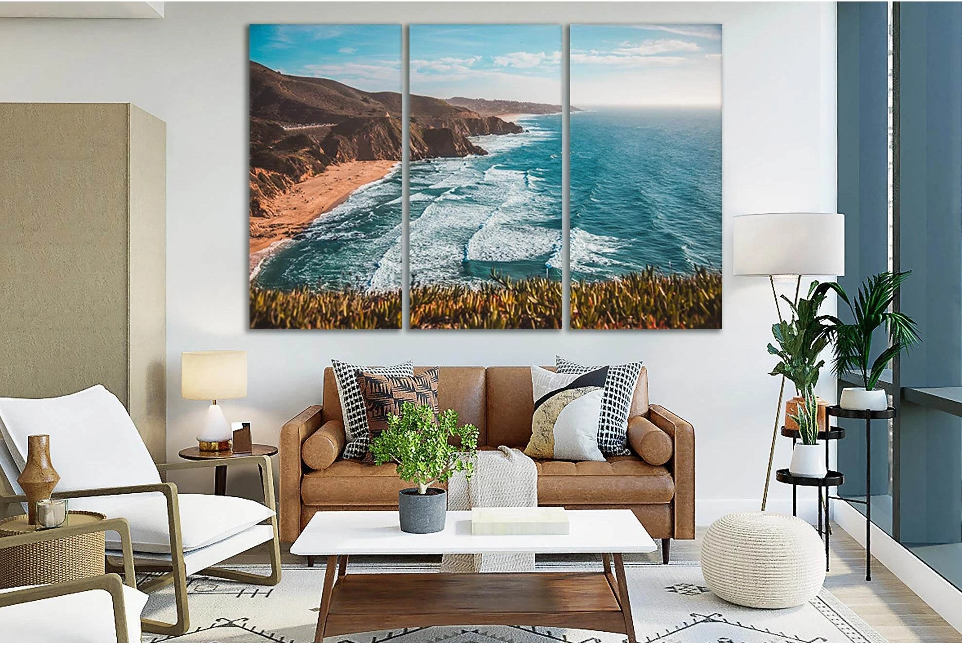 Beautiful Beach And Sea Waves №SL91 Ready to Hang Canvas Print - Zellart Canvas Prints 0new, ALL_Products, Beach Ocean & Waves