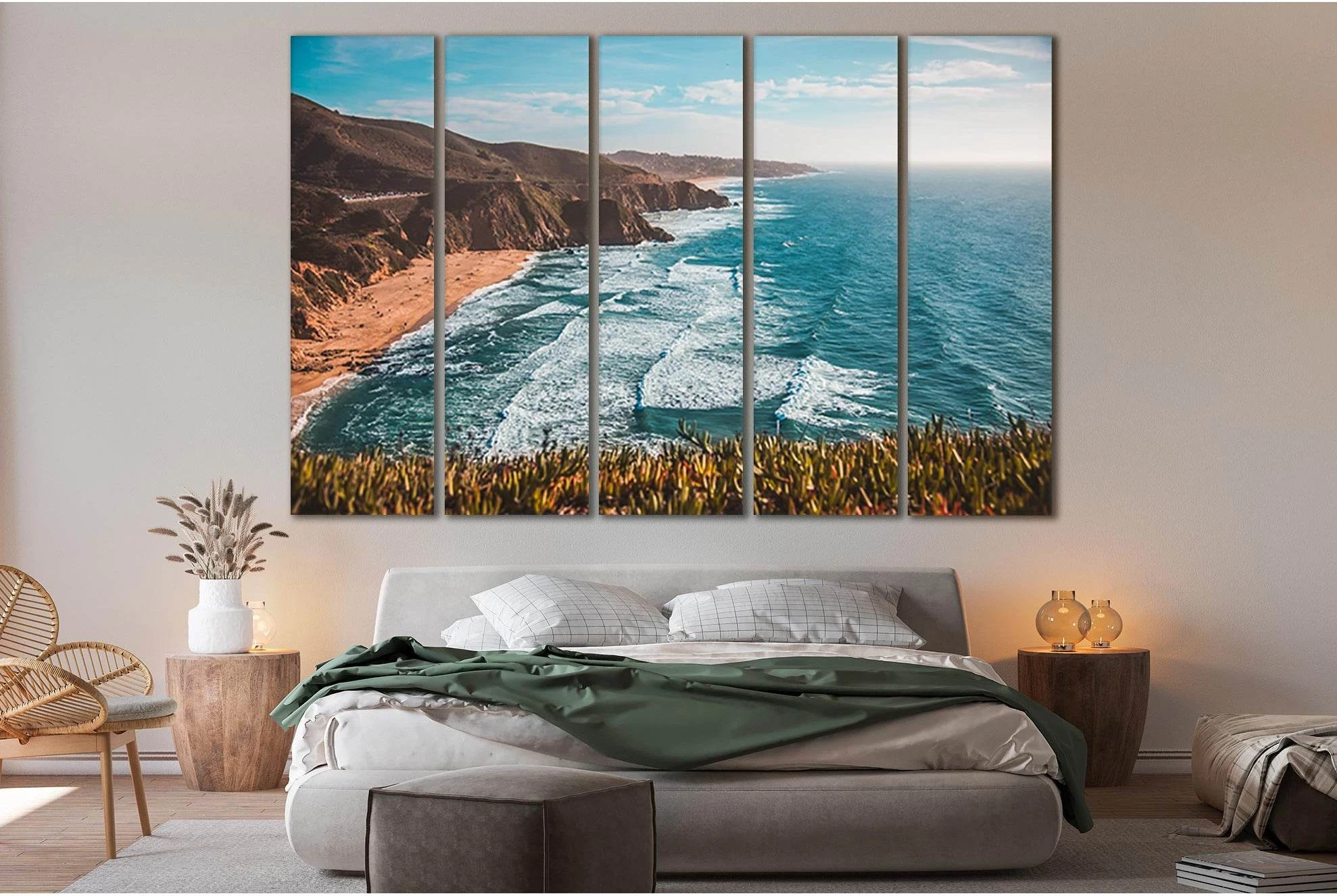 Beautiful Beach And Sea Waves №SL91 Ready to Hang Canvas Print - Zellart Canvas Prints 0new, ALL_Products, Beach Ocean & Waves