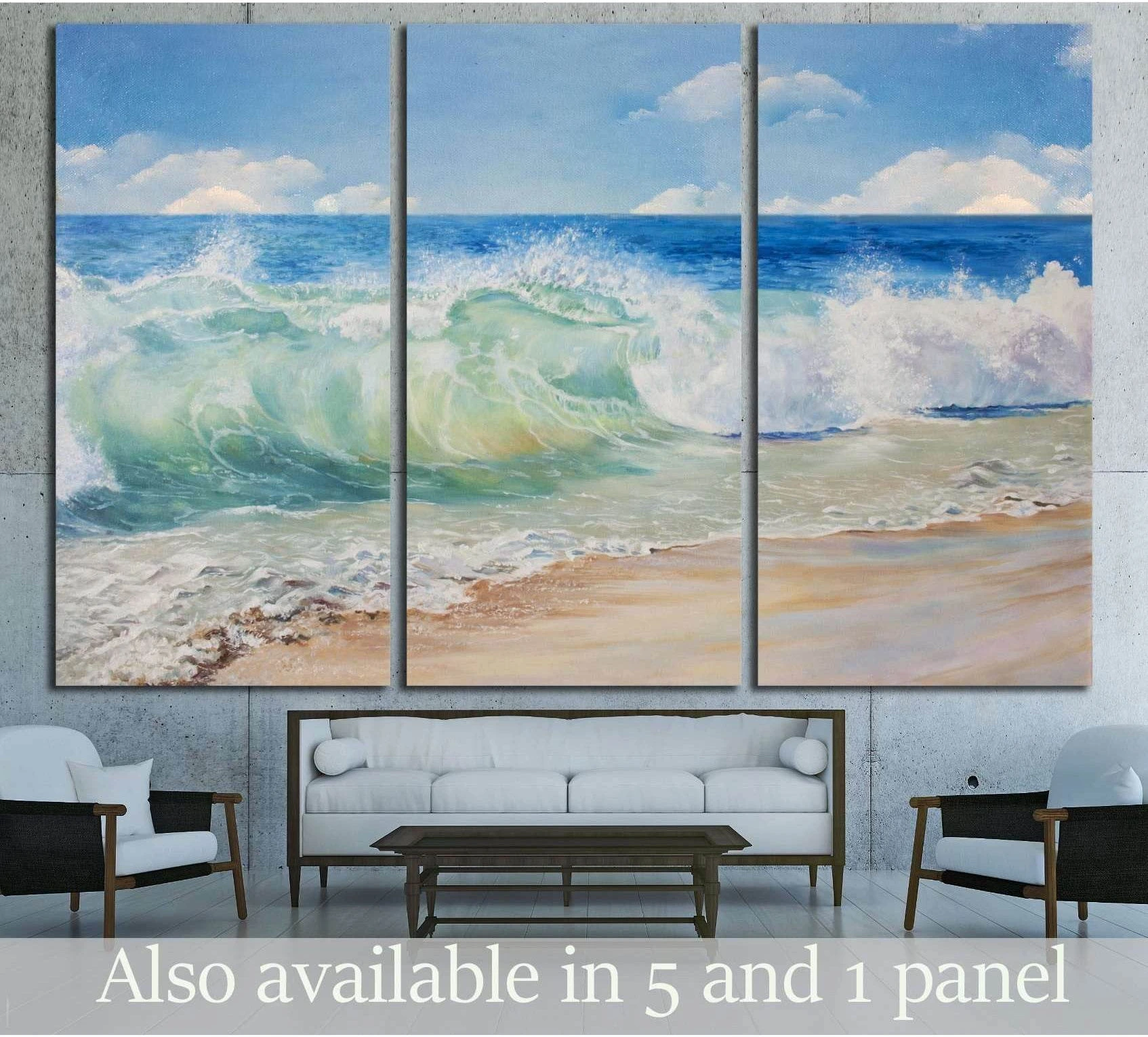 Beautiful, blue, tropical sea and beach selected as horizon-led seascapes for seascape canvas wall art.
