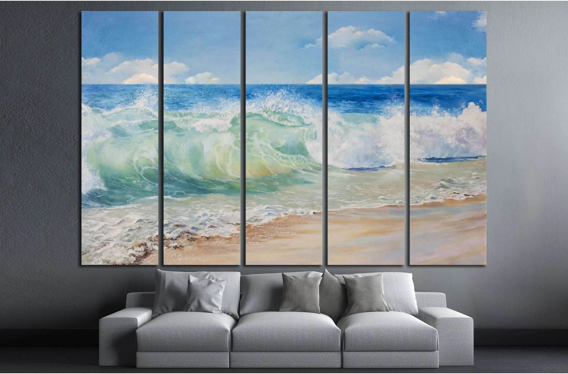 Beautiful, blue, tropical sea and beach №3151 Ready to Hang Canvas Print - Zellart Canvas Prints ALL_Products, s-3151