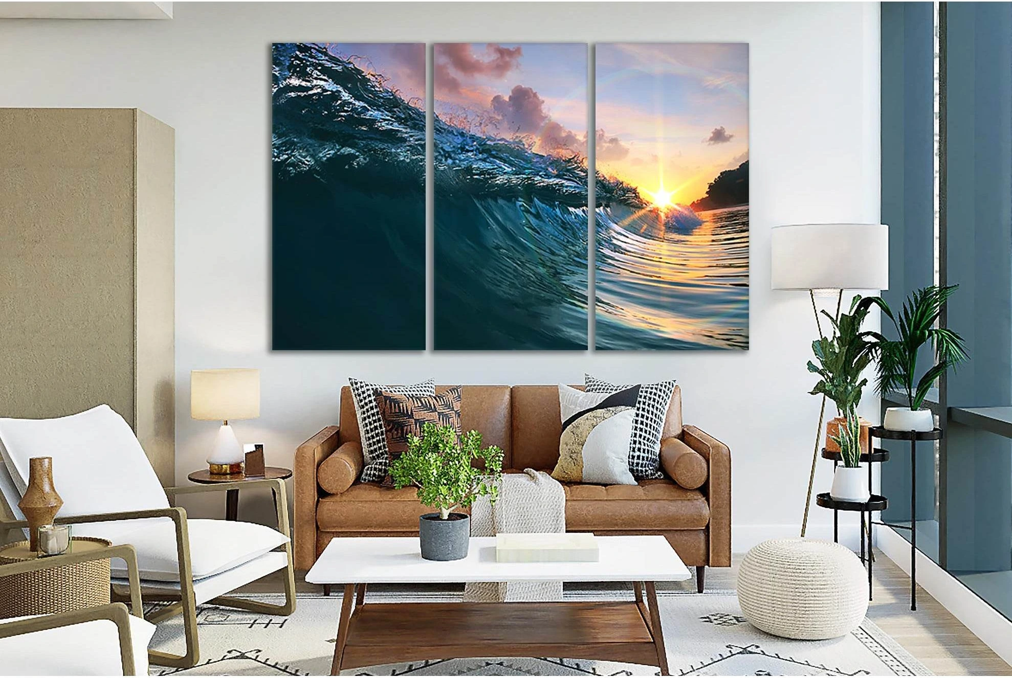 Beautiful Blue Wave №SL55 Ready to Hang Canvas Print - Zellart Canvas Prints 0new, ALL_Products, Beach Ocean & Waves