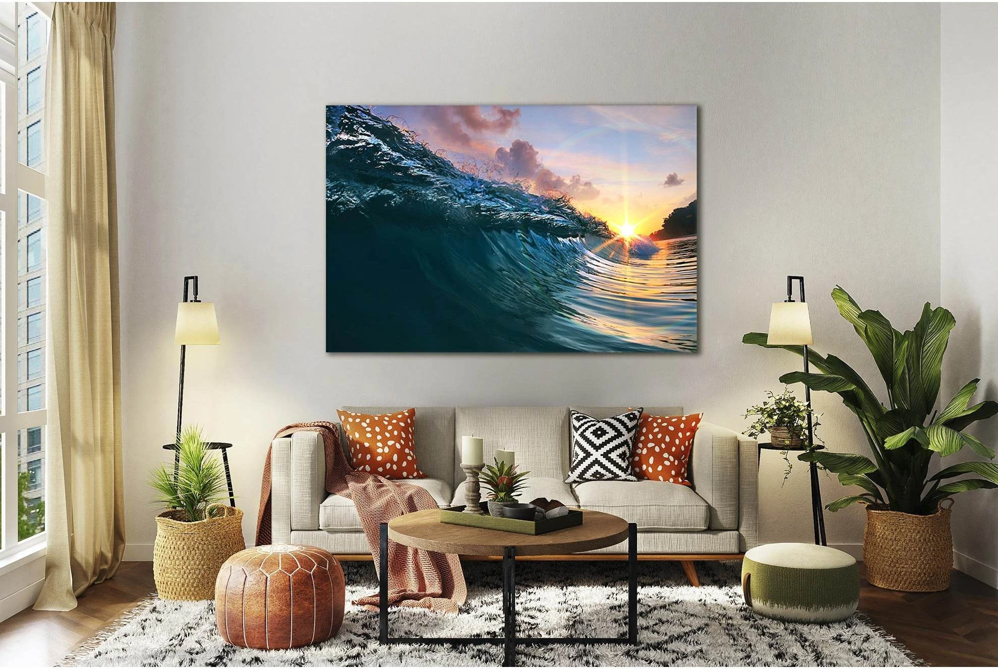 Beautiful Blue Wave №SL55 Ready to Hang Canvas Print - Zellart Canvas Prints 0new, ALL_Products, Beach Ocean & Waves