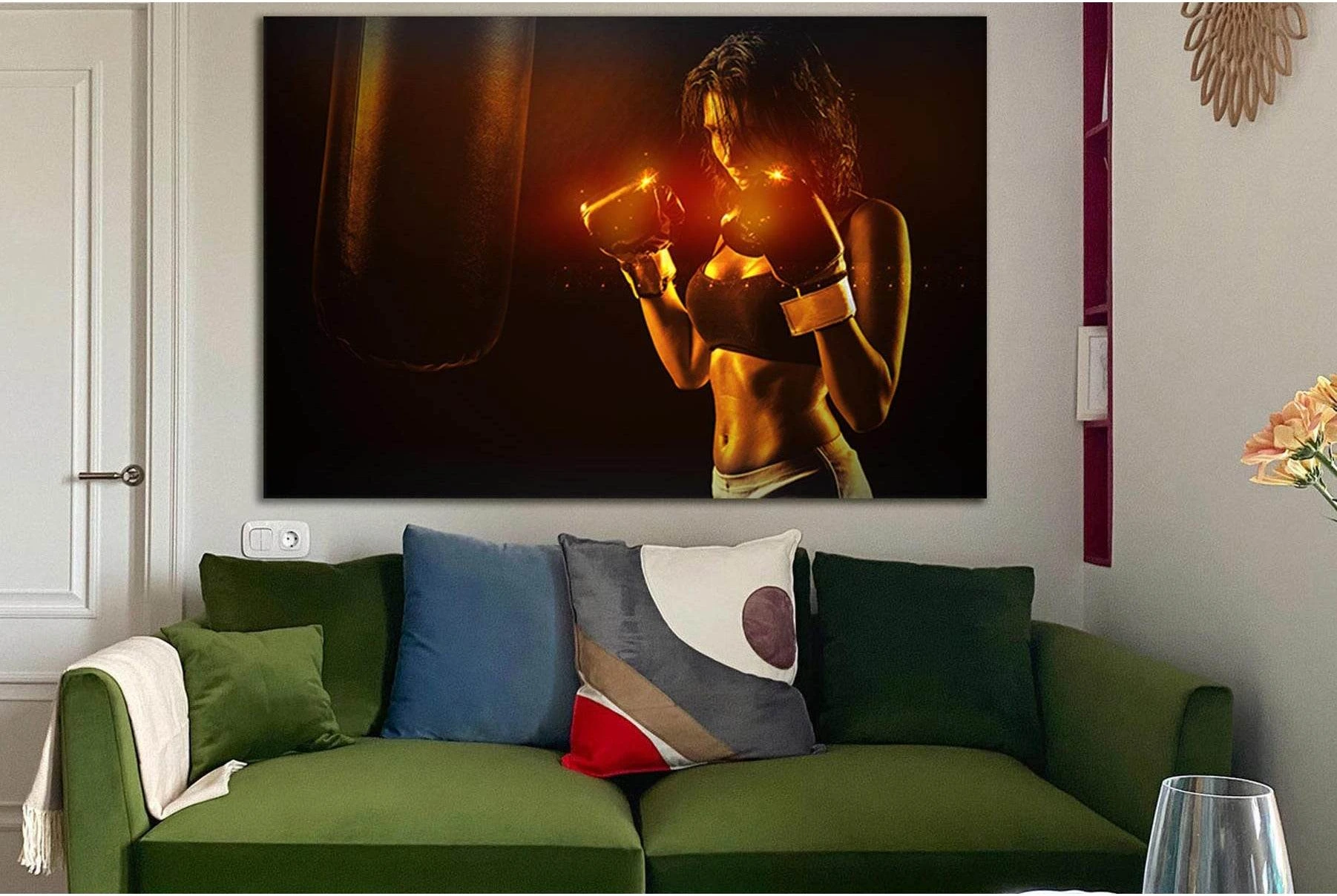 Beautiful Boxer Girl №SL903 Ready to Hang Canvas Print - Zellart Canvas Prints 0new, ALL_Products, Sports & Motivation