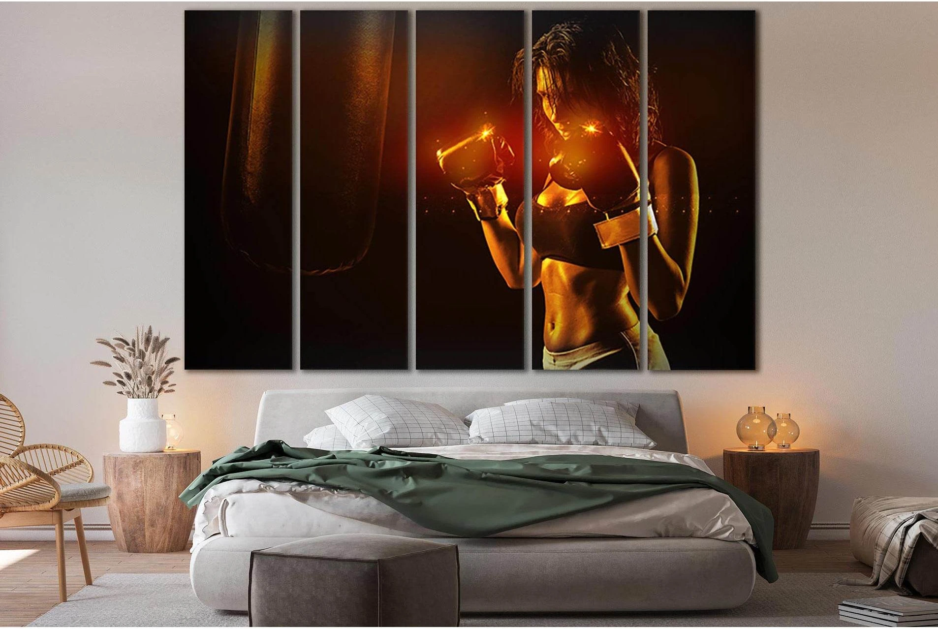 Beautiful Boxer Girl №SL903 Ready to Hang Canvas Print - Zellart Canvas Prints 0new, ALL_Products, Sports & Motivation