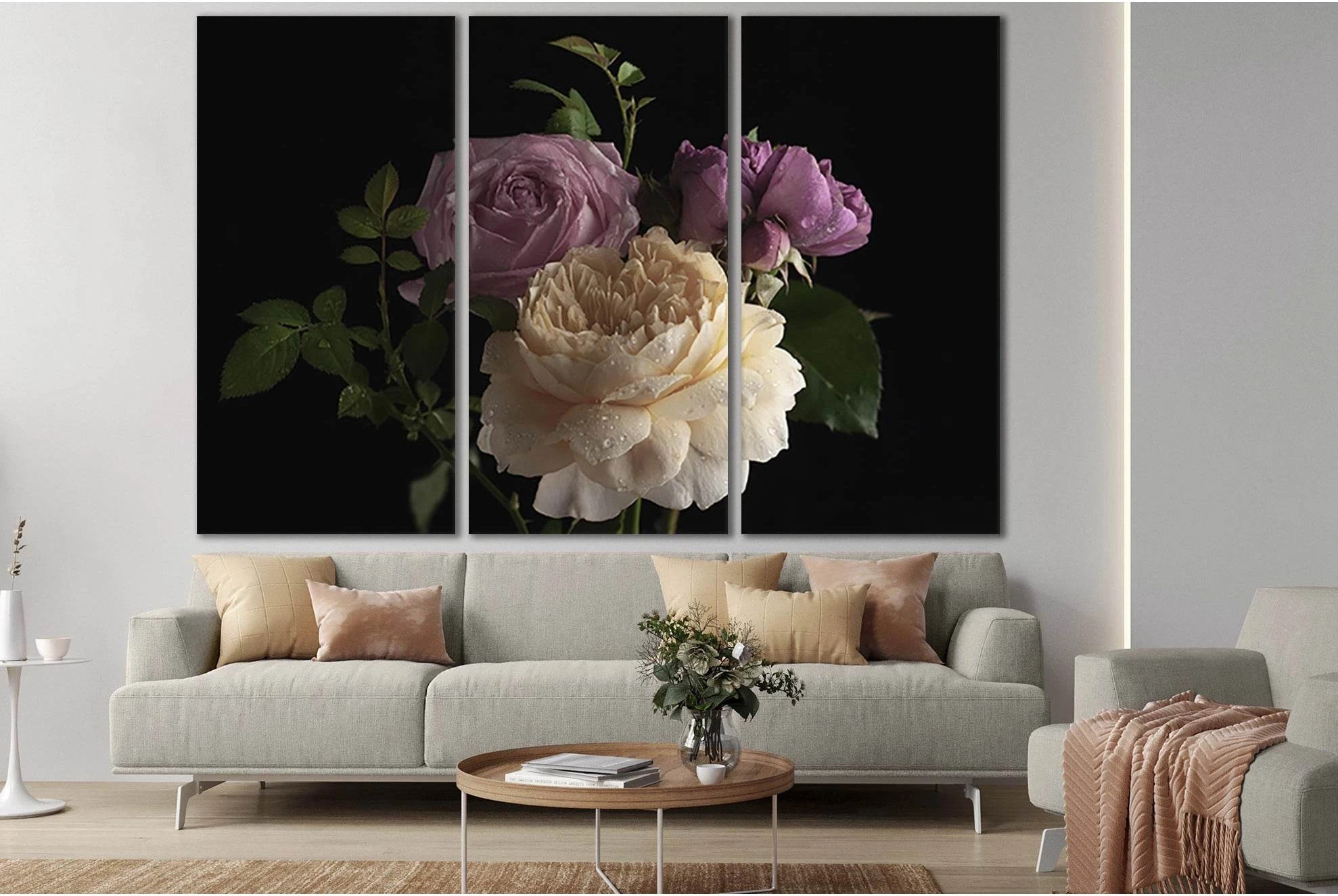 Beautiful Bunch Of Colorful Roses №SL716 Ready to Hang Canvas Print - Zellart Canvas Prints 0new, ALL_Products, Floral & Botanical Wall Art