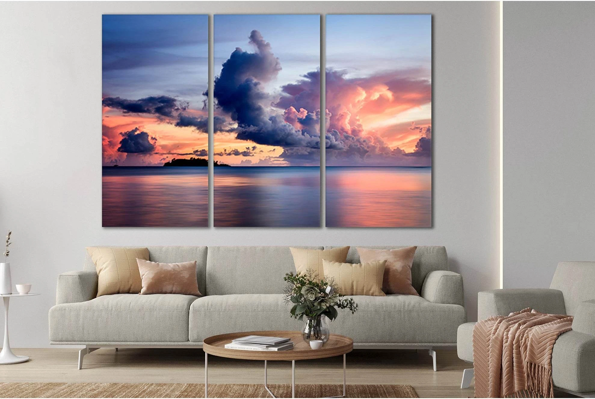Beautiful Cloud Sea №SL105 Ready to Hang Canvas Print - Zellart Canvas Prints 0new, ALL_Products, Beach Ocean & Waves