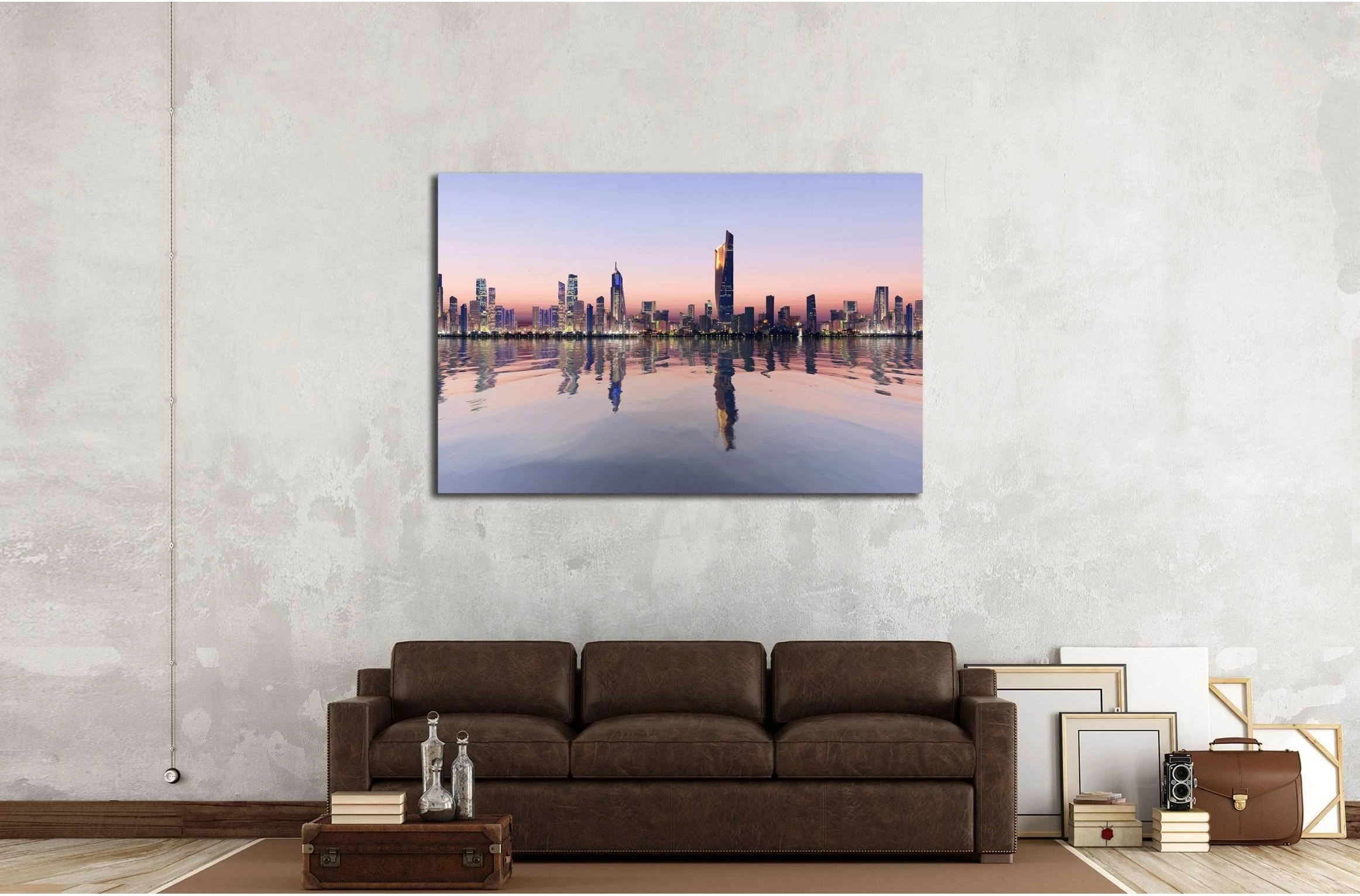 beautiful dawn view of kuwait cityscape №2327 Ready to Hang Canvas Print - Zellart Canvas Prints ALL_Products, s-2327