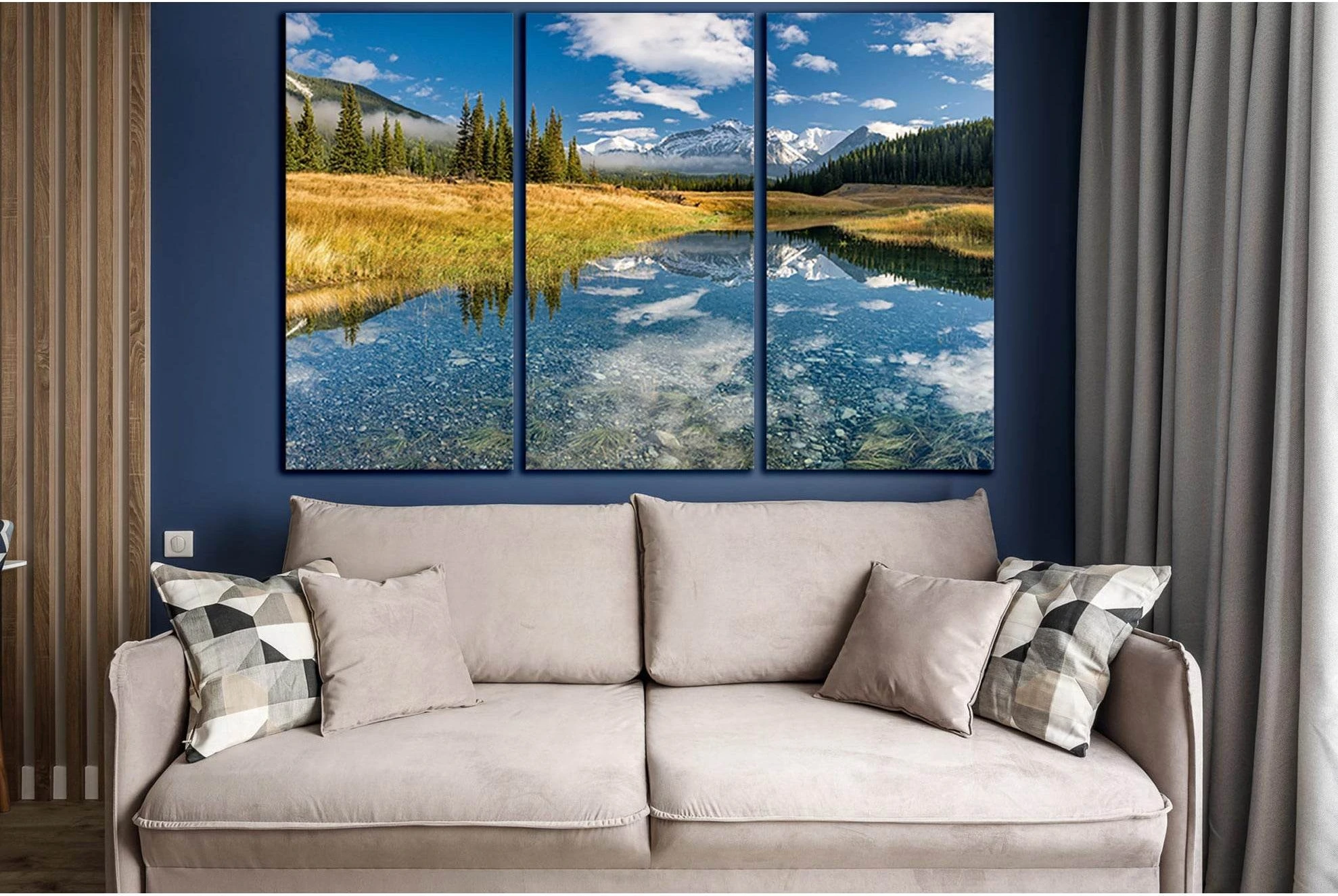 Beautiful Day In Mountain №SL1593 Ready to Hang Canvas Print - Zellart Canvas Prints 0new, ALL_Products, Mountains Wall Art, Nature Wall Art