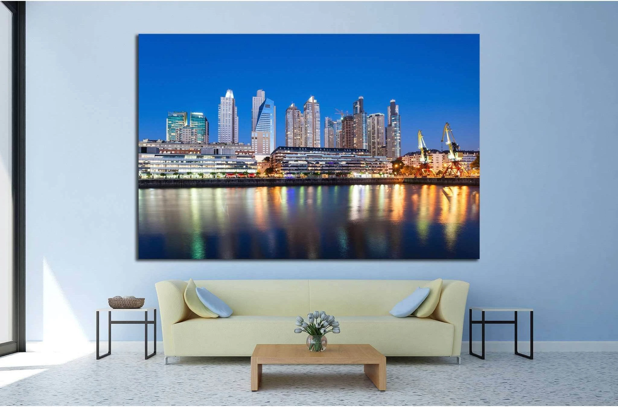 Beautiful downtown Tampa Florida at twilight №1221 Ready to Hang Canvas Print - Zellart Canvas Prints ALL_Products, s-1221
