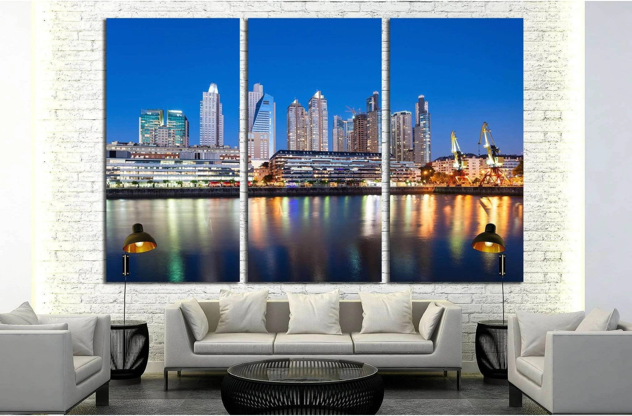 Beautiful downtown Tampa Florida at twilight №1221 Ready to Hang Canvas Print - Zellart Canvas Prints ALL_Products, s-1221