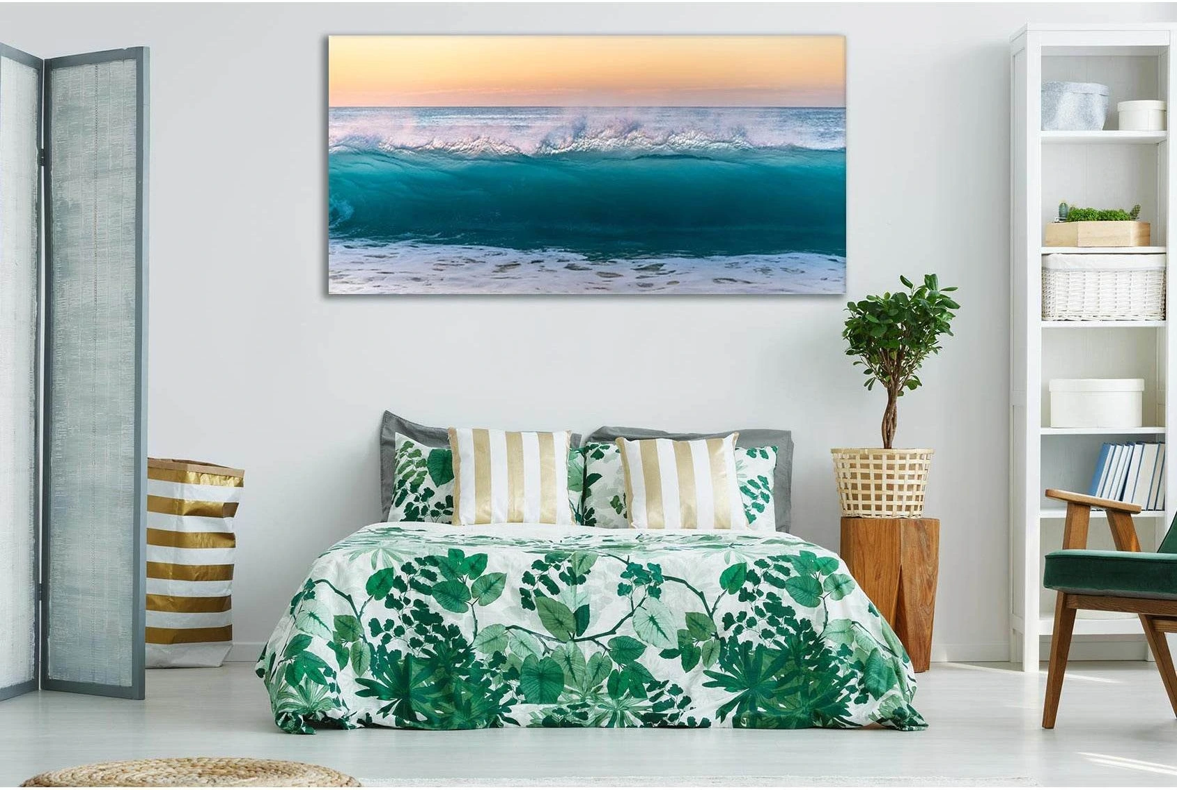 Beautiful Evening Ocean Wave №SL126 Ready to Hang Canvas Print - Zellart Canvas Prints 0new, ALL_Products, Beach Ocean & Waves