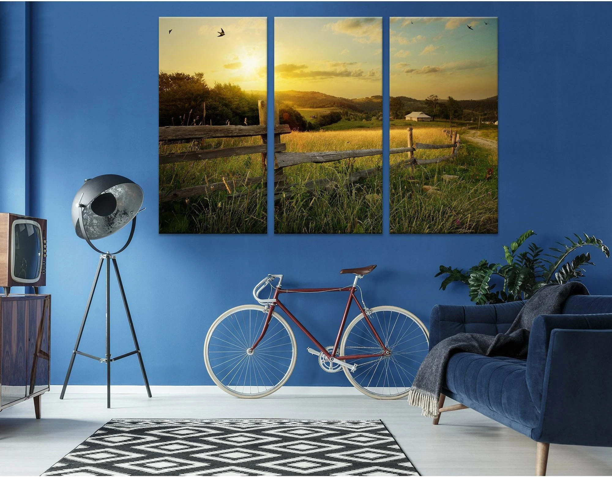 Beautiful Farm Sunset In Carpathians, Ukraine №04232 Ready to Hang Canvas Print - Zellart Canvas Prints ALL_Products
