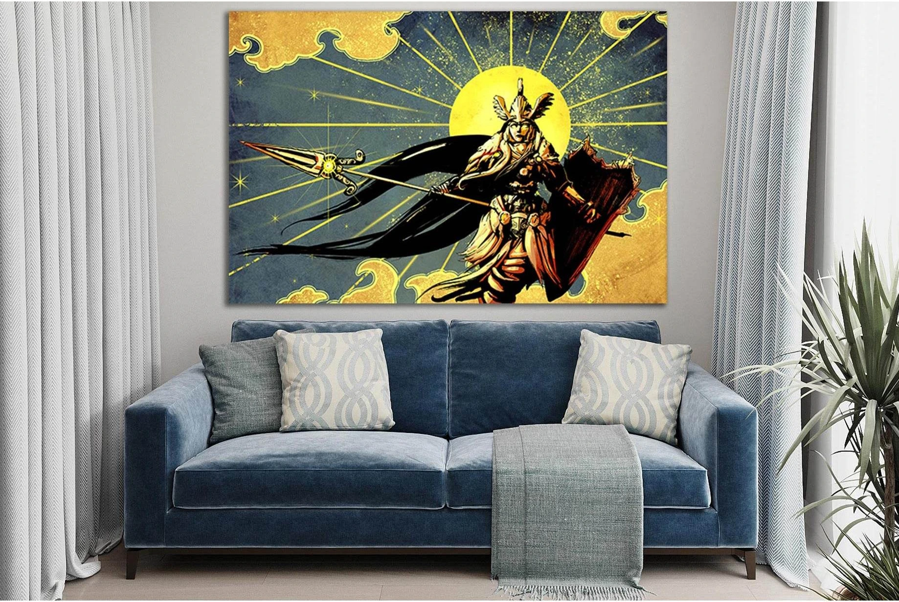Beautiful Female Warrior №SL1229 Ready to Hang Canvas Print - Zellart Canvas Prints 0new, ALL_Products, Fantasy And Sci Fi Wall Art