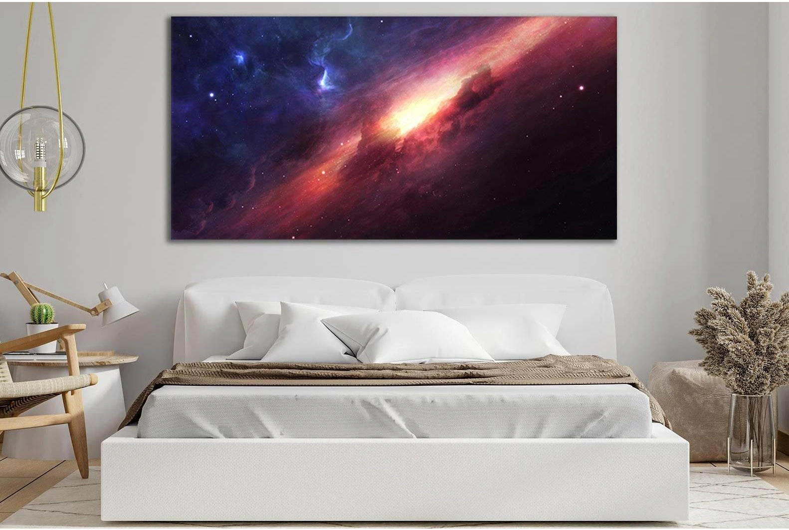Beautiful Galaxy And Nebula №SL415 Ready to Hang Canvas Print - Zellart Canvas Prints 0new, ALL_Products, Astronomy & Space Canvas Wall Art