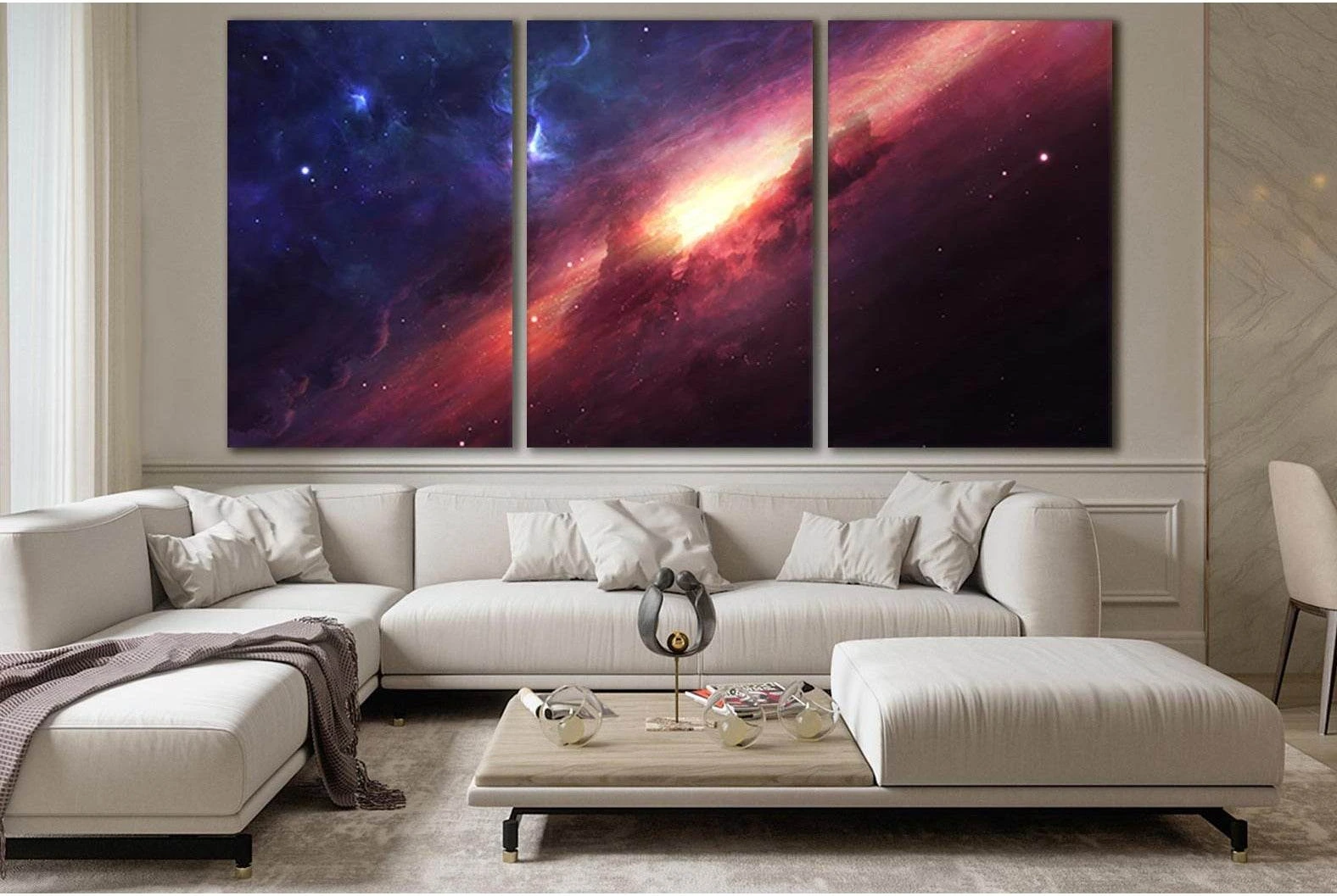 Beautiful Galaxy And Nebula №SL415 Ready to Hang Canvas Print - Zellart Canvas Prints 0new, ALL_Products, Astronomy & Space Canvas Wall Art