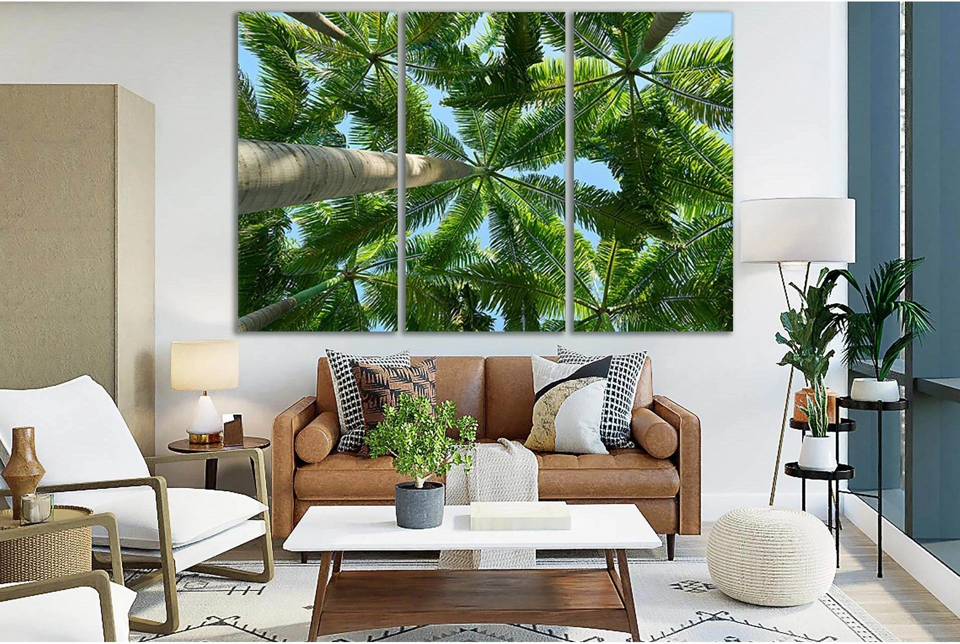 Beautiful Green Palms №SL499 Ready to Hang Canvas Print - Zellart Canvas Prints 0new, ALL_Products, Trees Wall Art