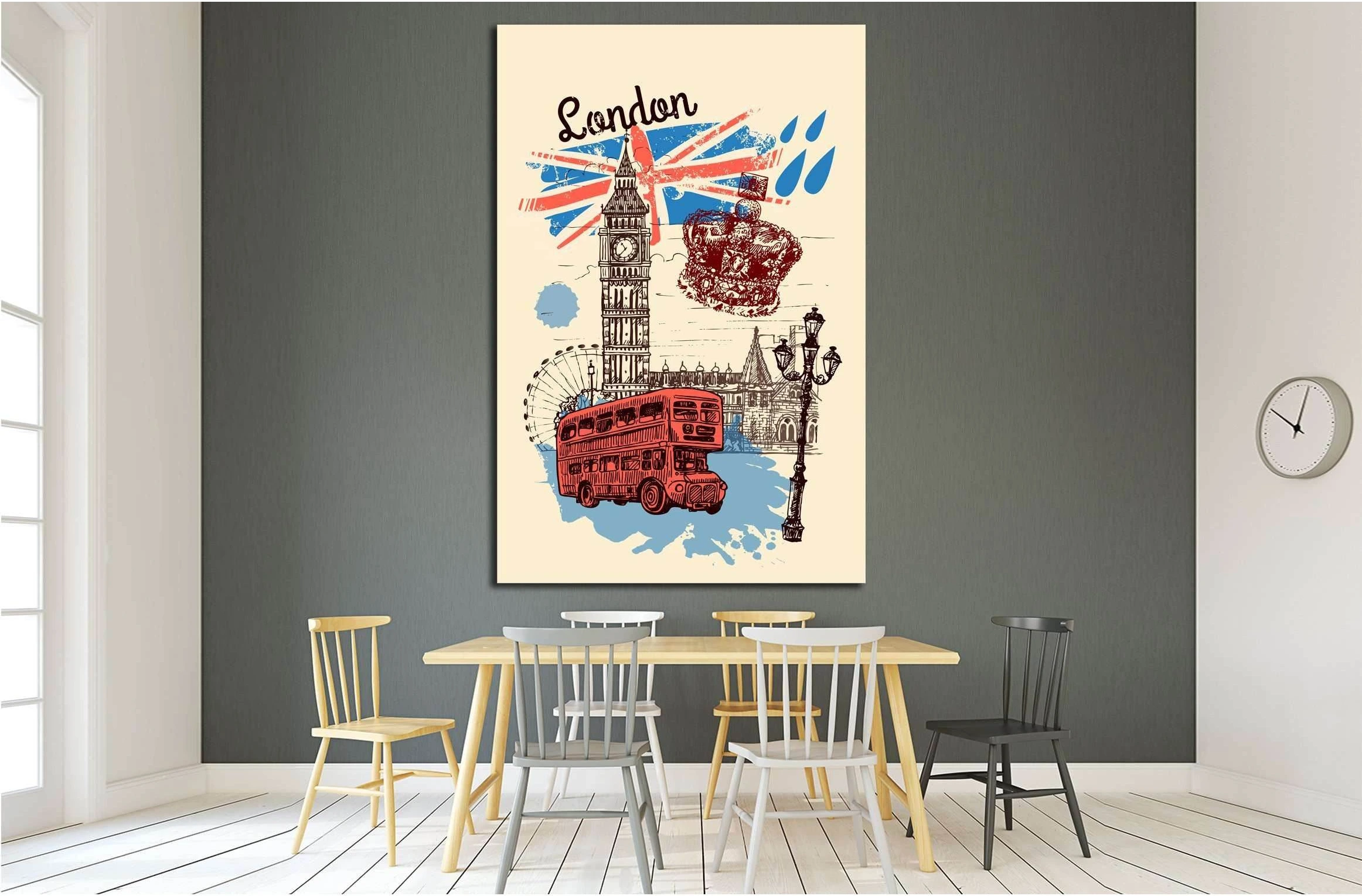 Beautiful hand drawn vector sketch illustration London №4534 Ready to Hang Canvas Print - Zellart Canvas Prints ALL_Products, s-4534