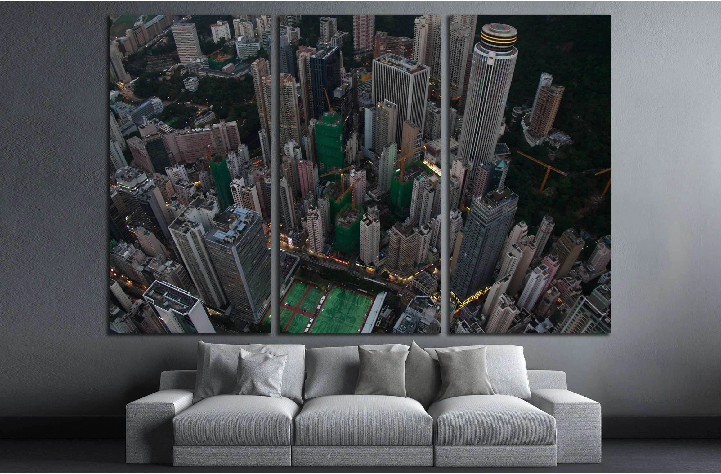 Beautiful Hong Kong skyline in China №2168 Ready to Hang Canvas Print - Zellart Canvas Prints ALL_Products, s-2168