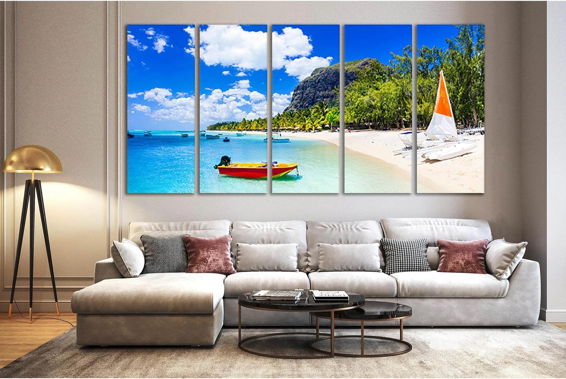 Beautiful Island Mauritius №SL65 Ready to Hang Canvas Print - Zellart Canvas Prints 0new, ALL_Products, Beach Ocean & Waves