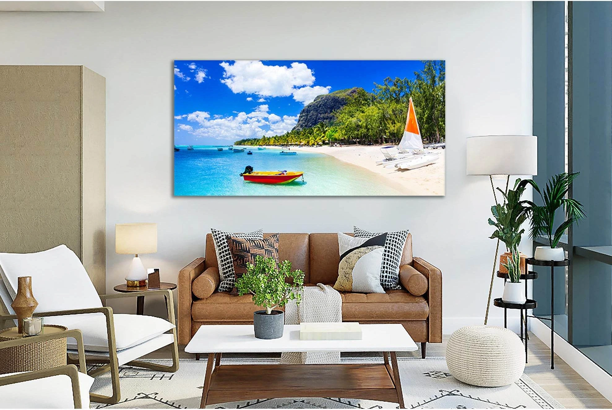 Beautiful Island Mauritius №SL65 Ready to Hang Canvas Print - Zellart Canvas Prints 0new, ALL_Products, Beach Ocean & Waves