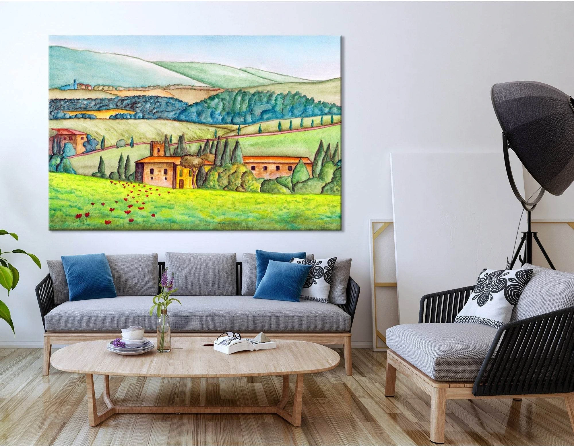 Beautiful Italian Country Landscape №04223 Ready to Hang Canvas Print - Zellart Canvas Prints ALL_Products