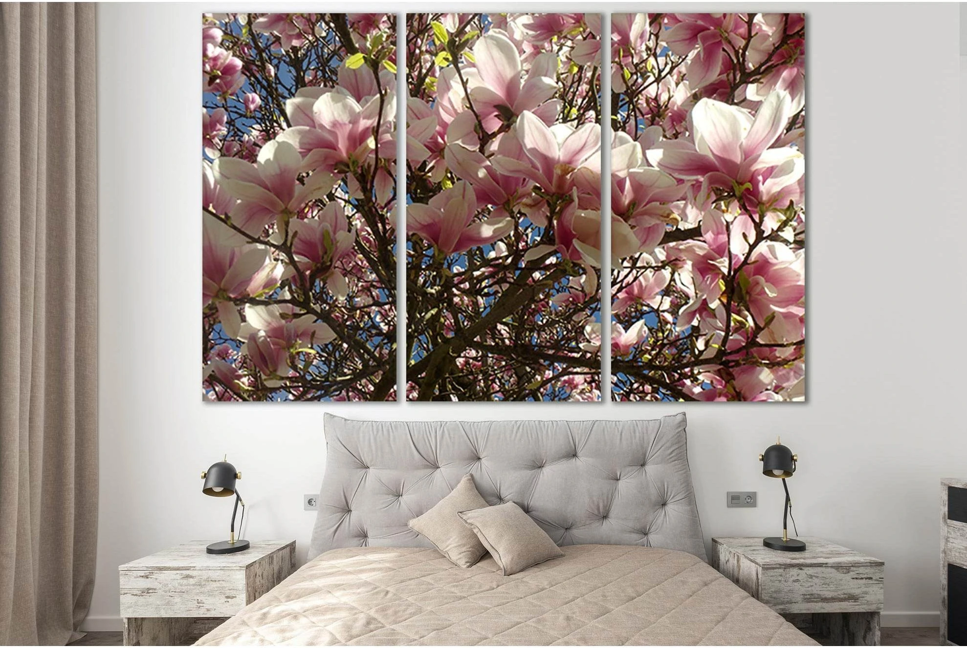 Beautiful Magnolia Flowers №SL805 Ready to Hang Canvas Print - Zellart Canvas Prints 0new, ALL_Products, Trees Wall Art
