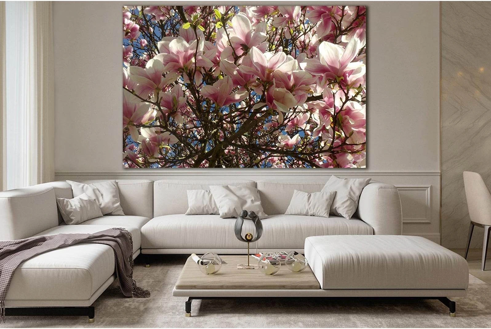 Beautiful Magnolia Flowers №SL805 Ready to Hang Canvas Print - Zellart Canvas Prints 0new, ALL_Products, Trees Wall Art