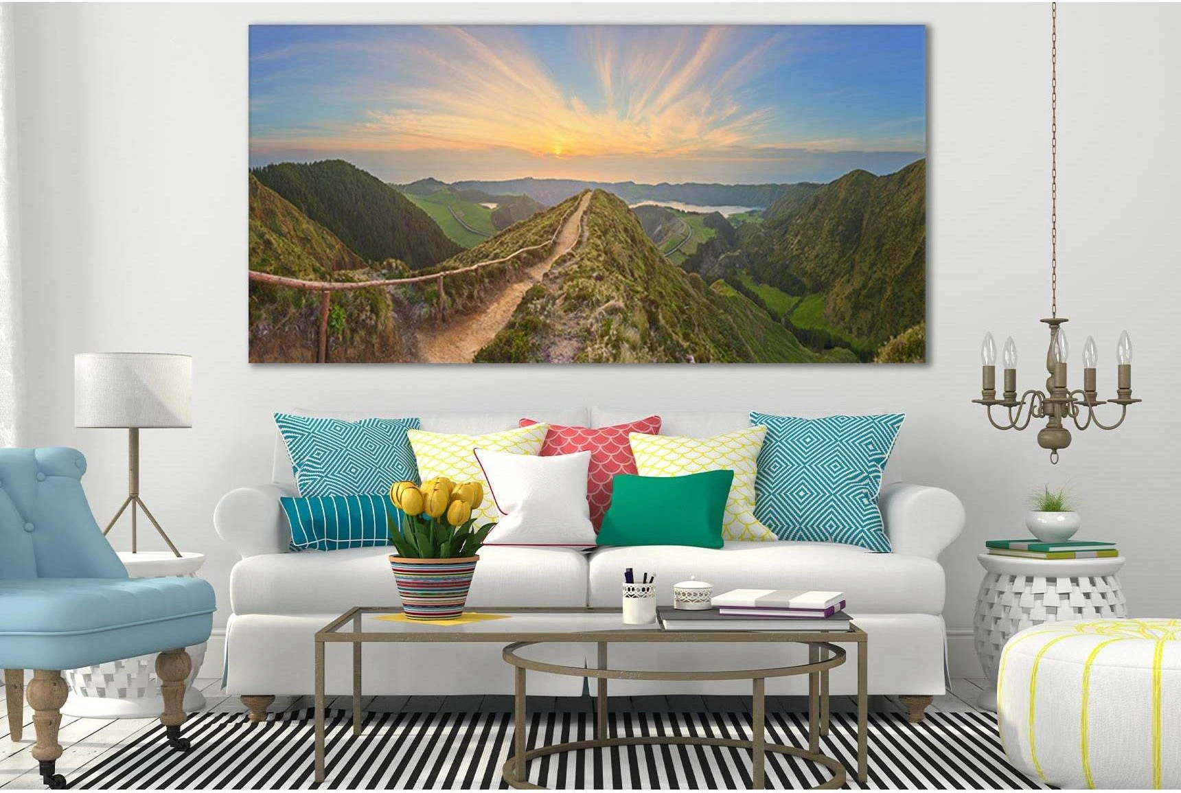Beautiful Mountain Road №SL278 Ready to Hang Canvas Print - Zellart Canvas Prints 0new, ALL_Products, SUNRISE & SUNSET WALL ART