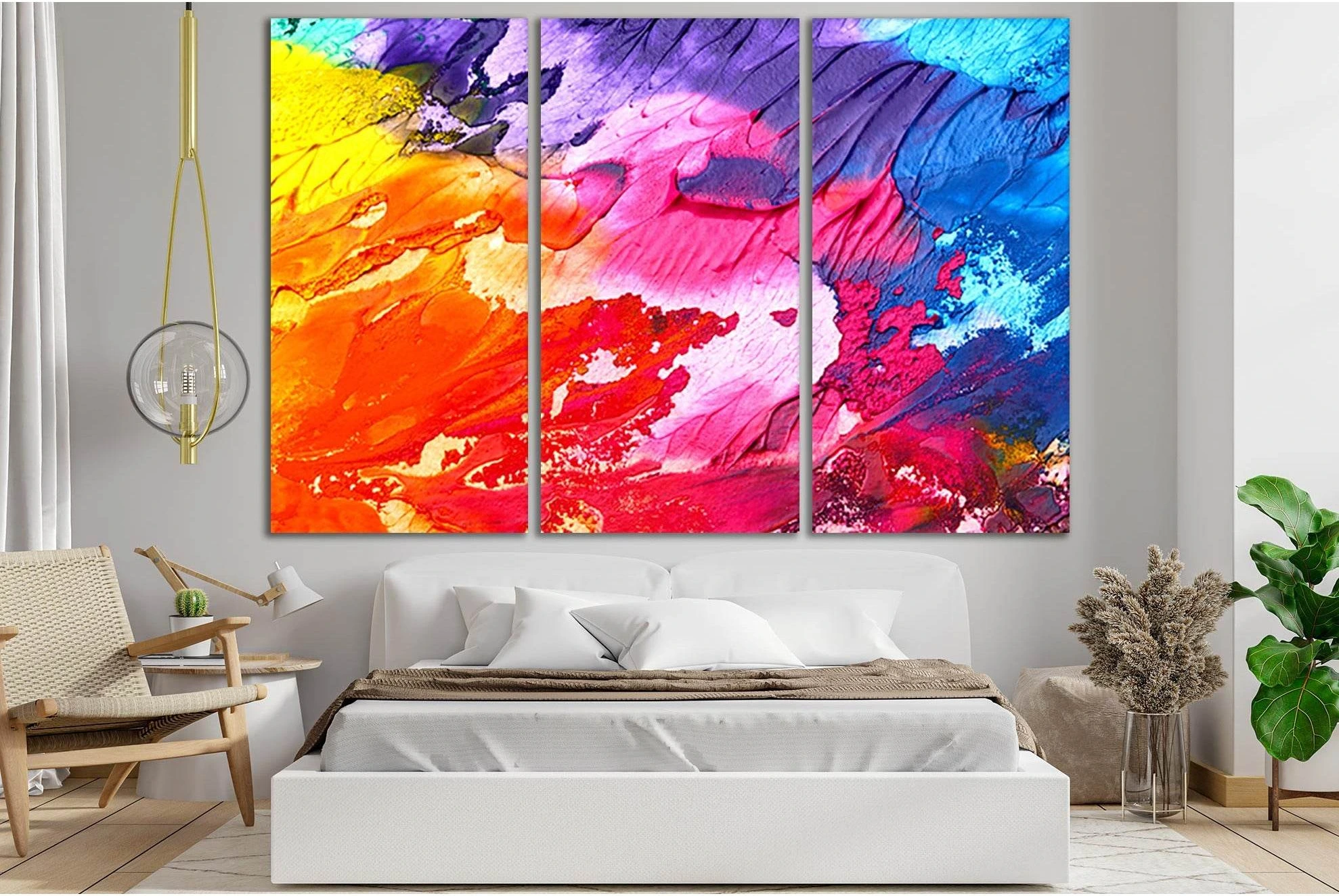Beautiful Multicolored Abstraction Oil Painting №SL569 Ready to Hang Canvas Print - Zellart Canvas Prints 0new, ALL_Products, Oil Painting Wall Art