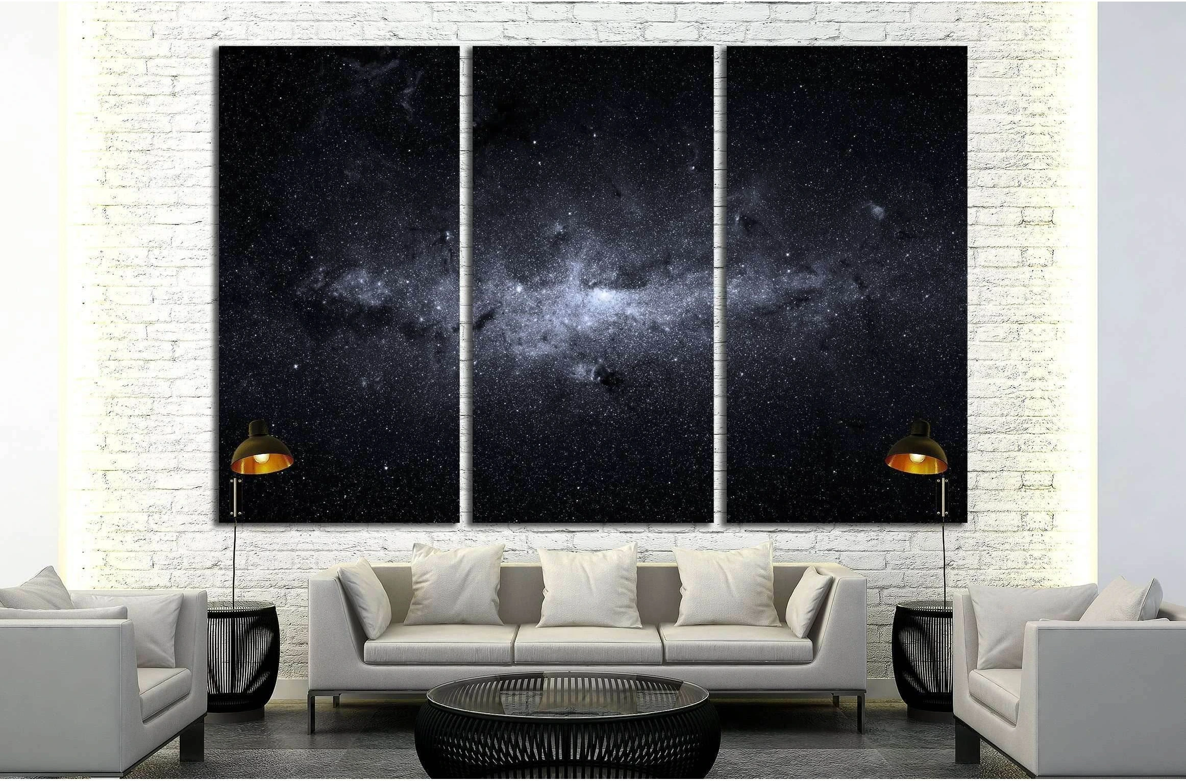 Beautiful night sky. Elements of this image furnished by NASA №2452 Ready to Hang Canvas Print - Zellart Canvas Prints ALL_Products, s-2452