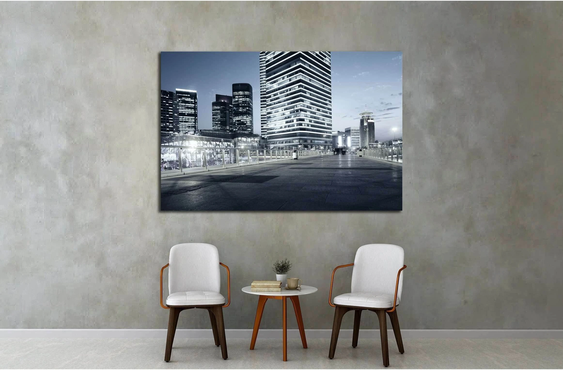 beautiful night view of modern buildings in shanghai №2144 Ready to Hang Canvas Print - Zellart Canvas Prints ALL_Products, s-2144