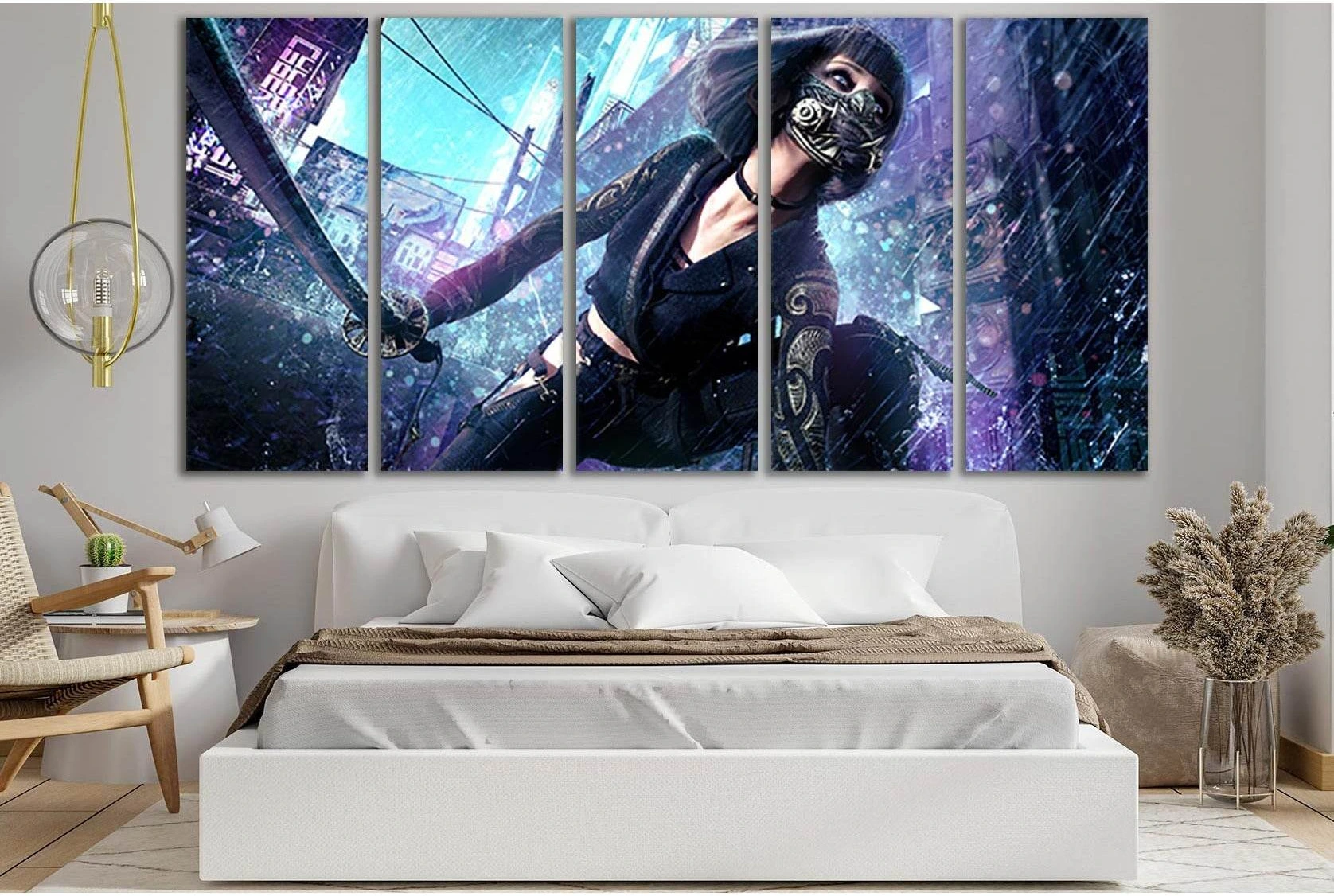 Beautiful Ninja Girl №SL1233 Ready to Hang Canvas Print - Zellart Canvas Prints 0new, ALL_Products, Fantasy And Sci Fi Wall Art