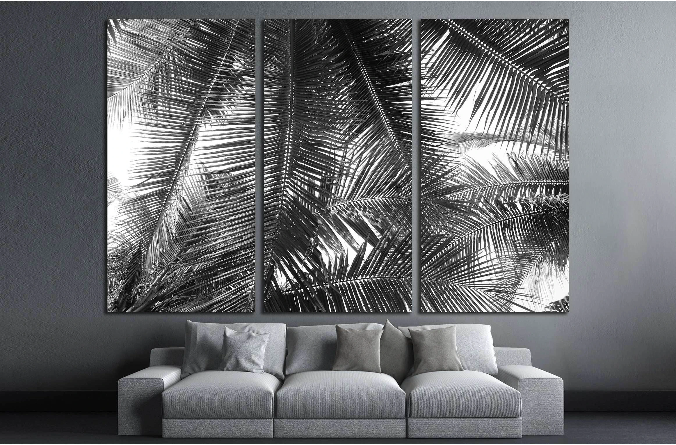 beautiful palms leaf on white background №2832 Ready to Hang Canvas Print - Zellart Canvas Prints ALL_Products, s-2832