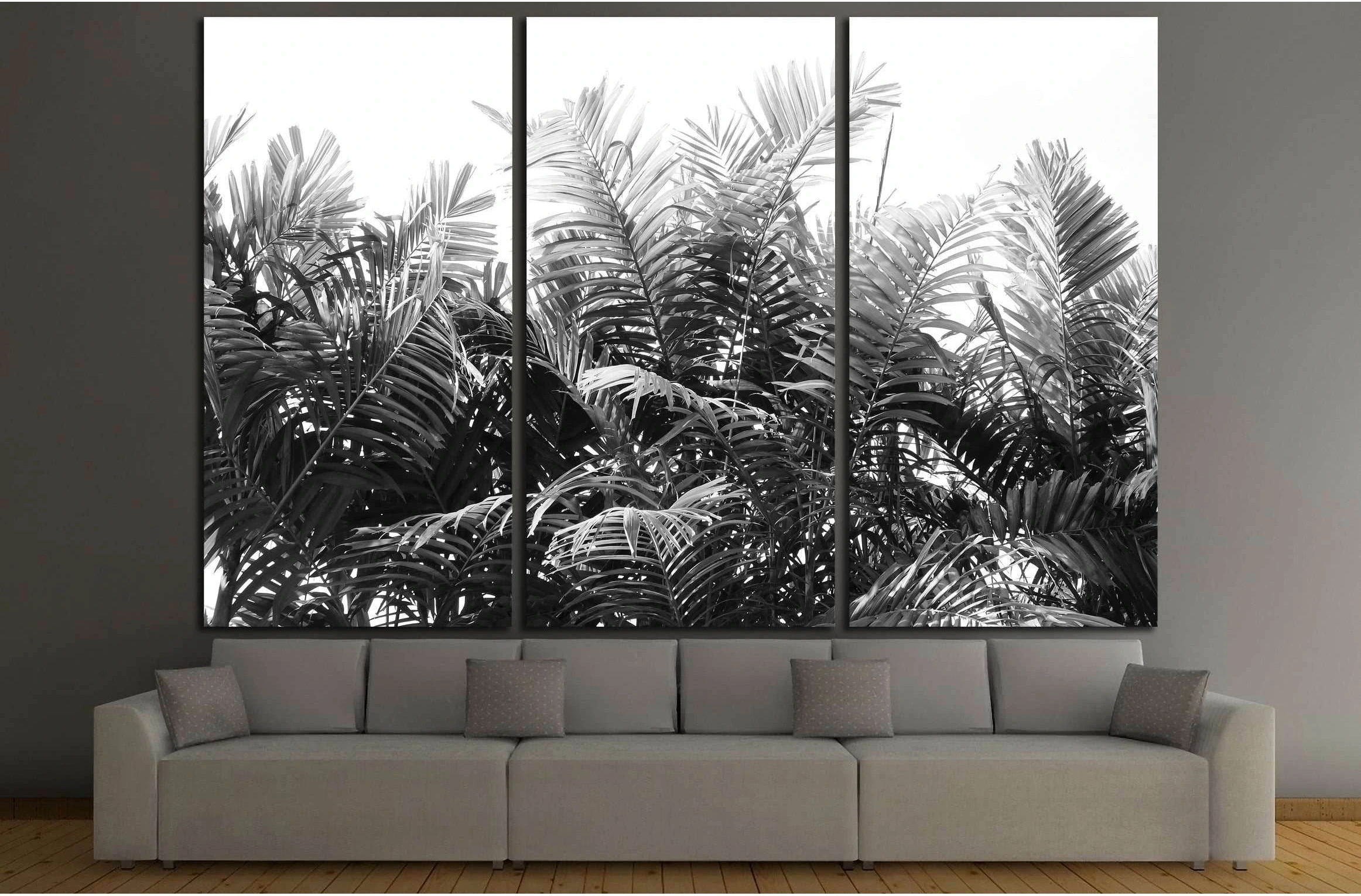 beautiful palms leaf on white background №3273 Ready to Hang Canvas Print - Zellart Canvas Prints ALL_Products, s-3273