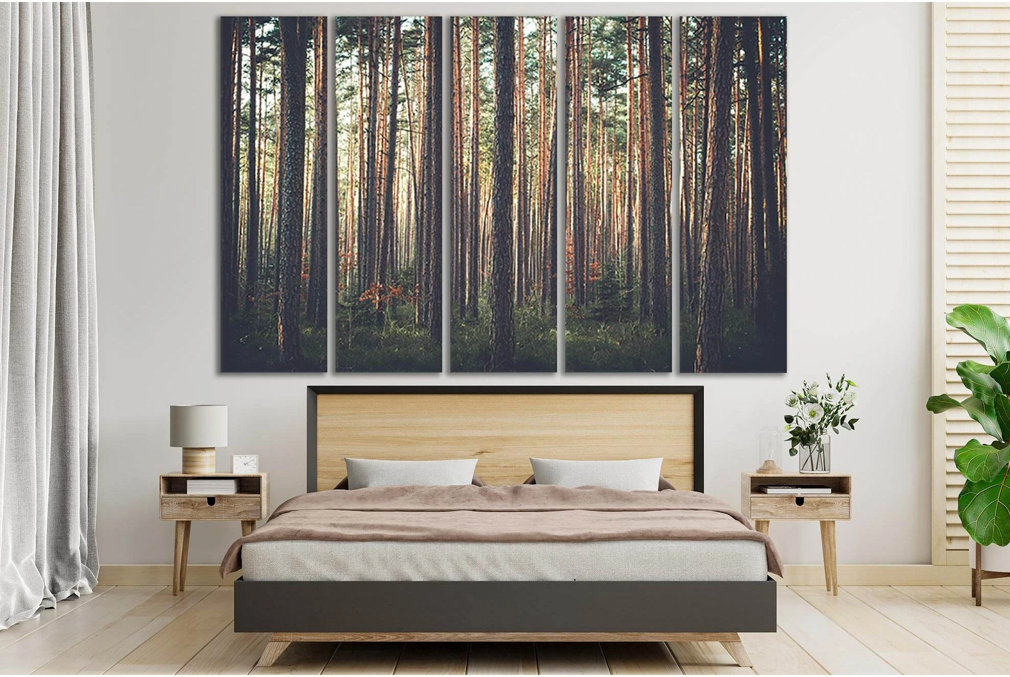 Beautiful Pine Forest №SL507 Ready to Hang Canvas Print - Zellart Canvas Prints 0new, ALL_Products, Trees Wall Art