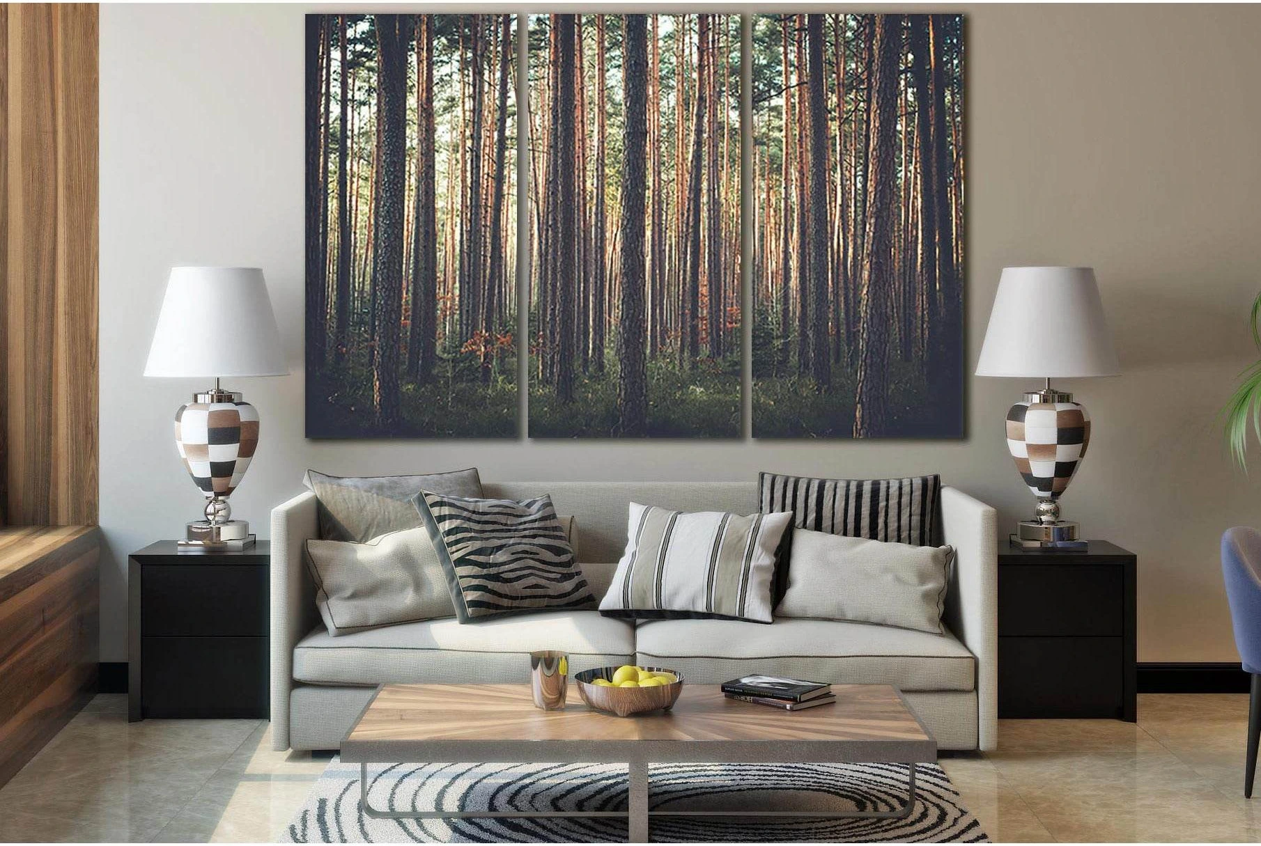 Beautiful Pine Forest №SL507 Ready to Hang Canvas Print - Zellart Canvas Prints 0new, ALL_Products, Trees Wall Art