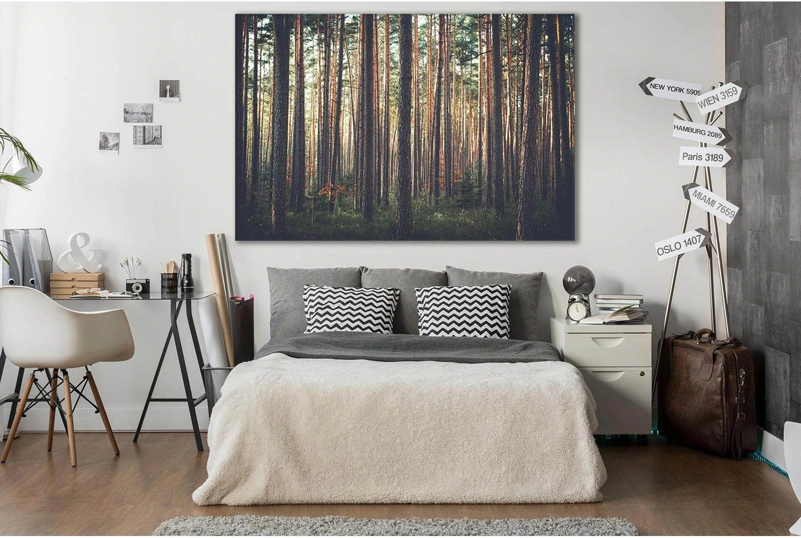 Beautiful Pine Forest №SL507 Ready to Hang Canvas Print - Zellart Canvas Prints 0new, ALL_Products, Trees Wall Art