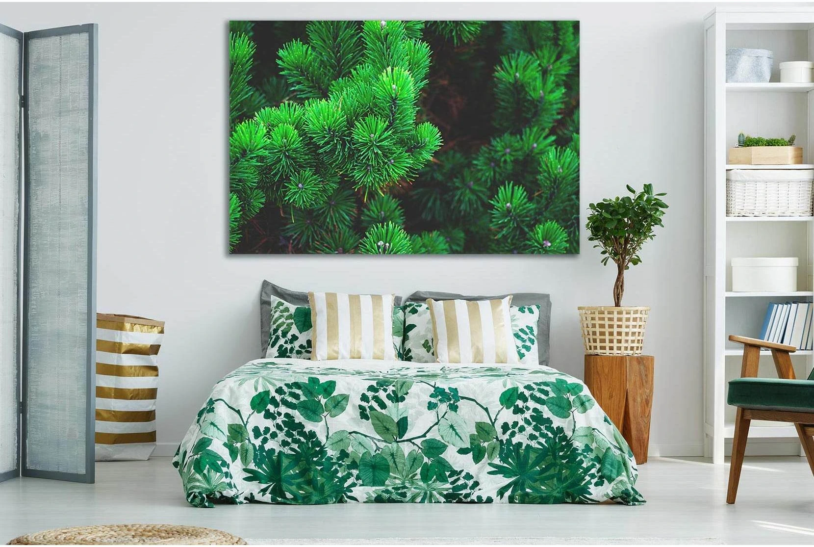 Beautiful Pine Needles №SL512 Ready to Hang Canvas Print - Zellart Canvas Prints 0new, ALL_Products, Trees Wall Art
