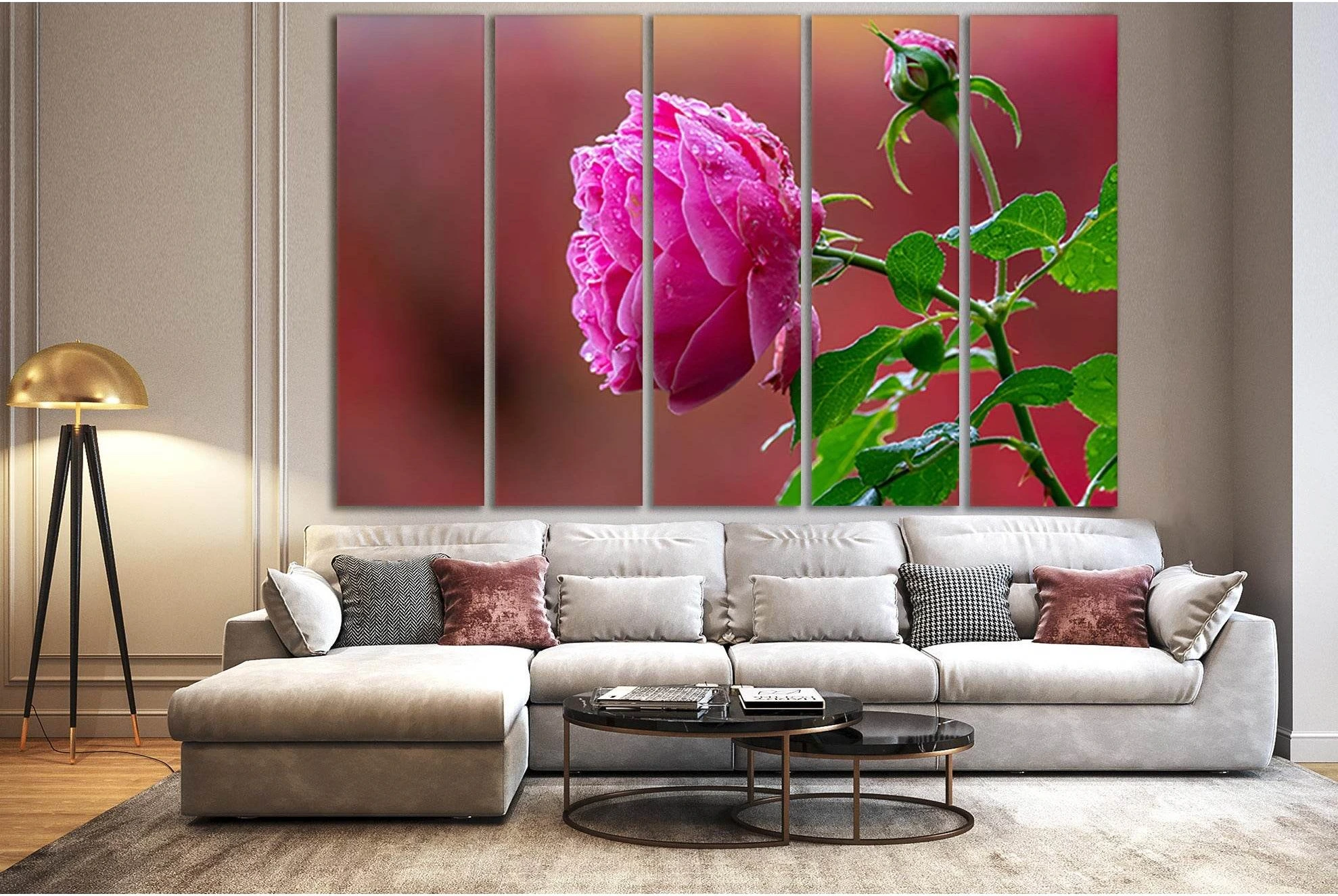 Beautiful Pink Rose Bud №SL729 Ready to Hang Canvas Print - Zellart Canvas Prints 0new, ALL_Products, Floral & Botanical Wall Art