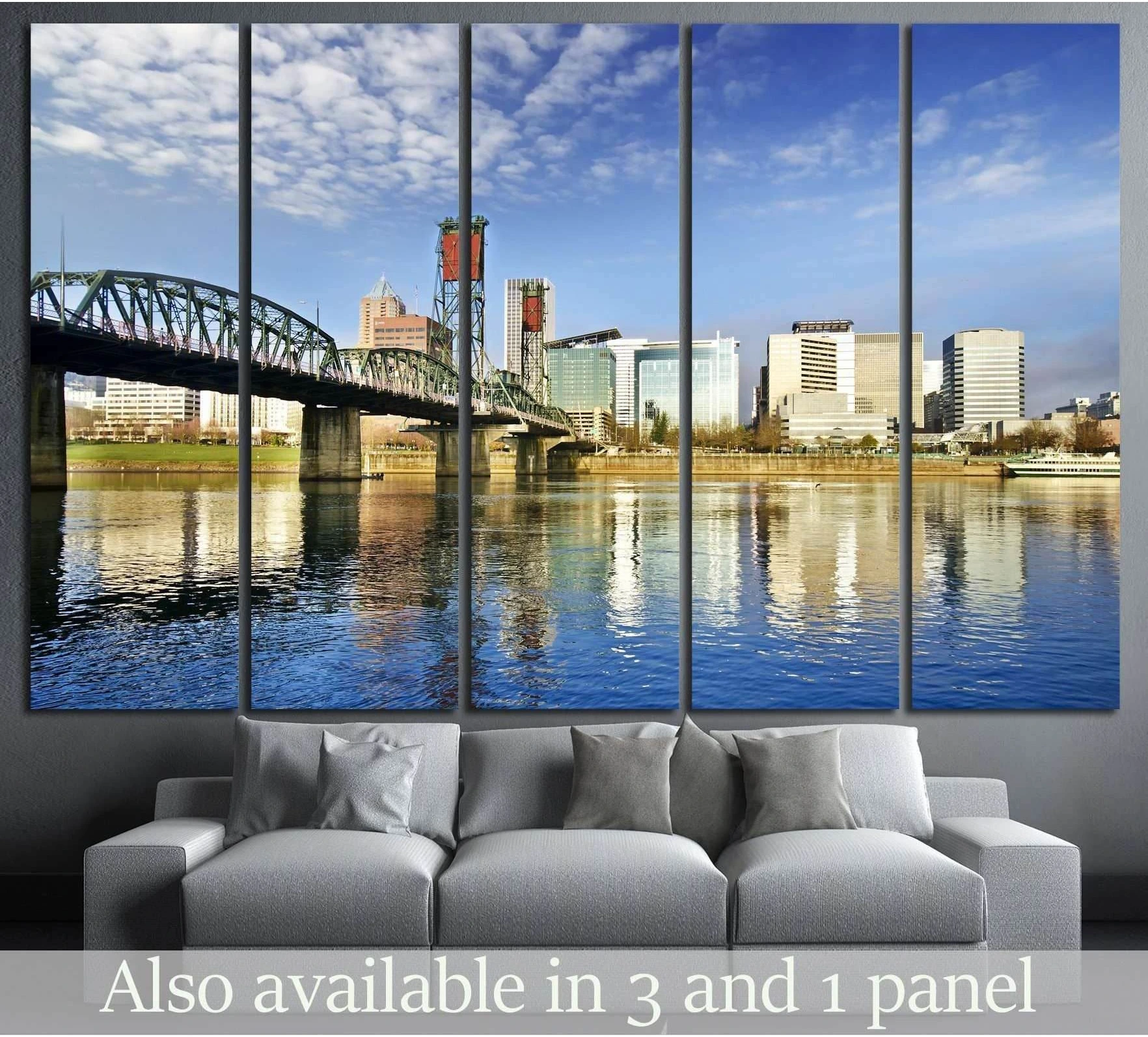 Beautiful portland skyline №782 Ready to Hang Canvas Print - Zellart Canvas Prints ALL_Products, s-782